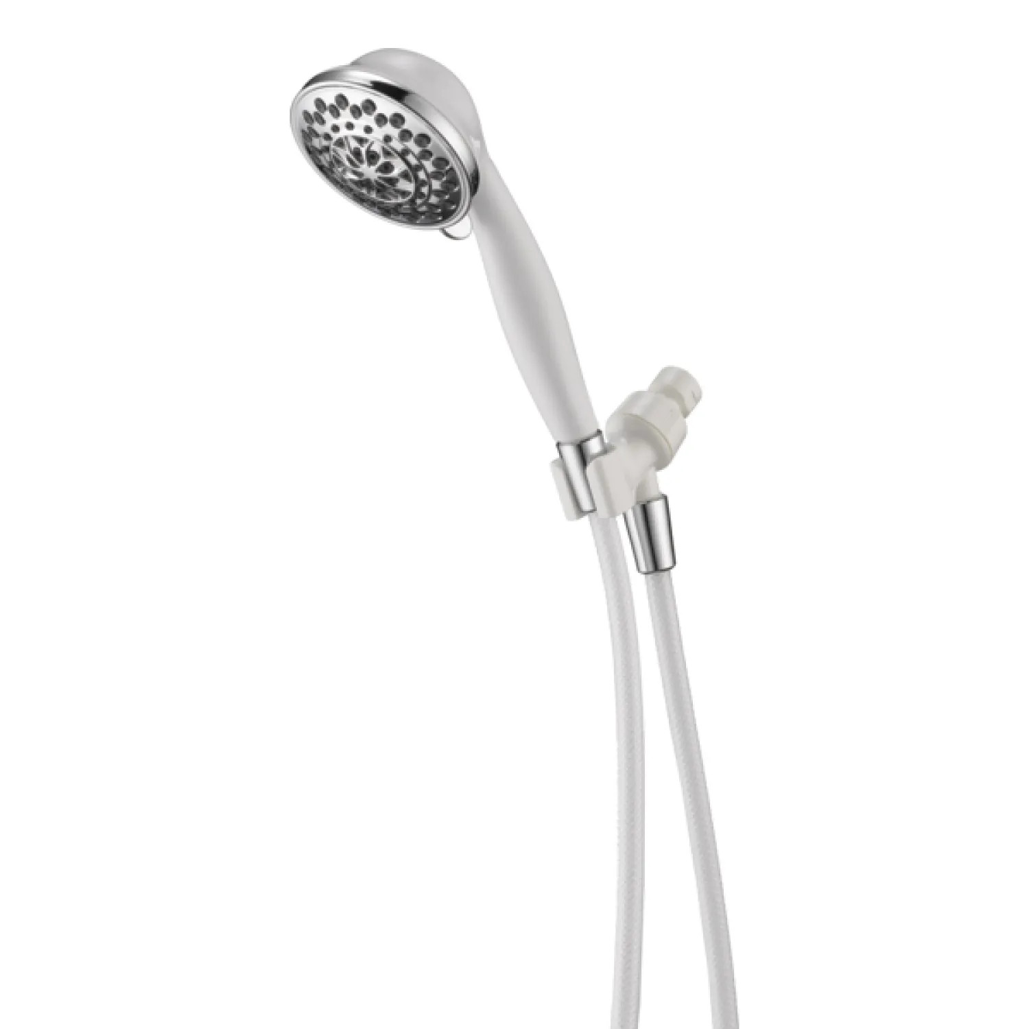 Peerless 76504CWC Peerless 1.75 GPM 5-Spray Function Handheld Shower with 60in Flexible Ribbon Hose, Touch Clean Spray Nozzles, WaterSense Certified, Chrome/White - 76504CWC