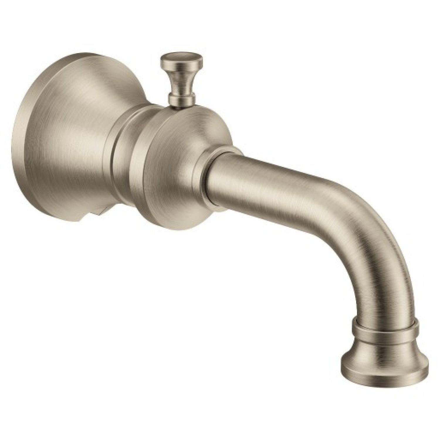 Moen S5000BN Moen Colinet Wall Mounted Brushed Nickel Diverter Tub Spout, 1/2-inch Connection Size, Slip Fit - S5000BN