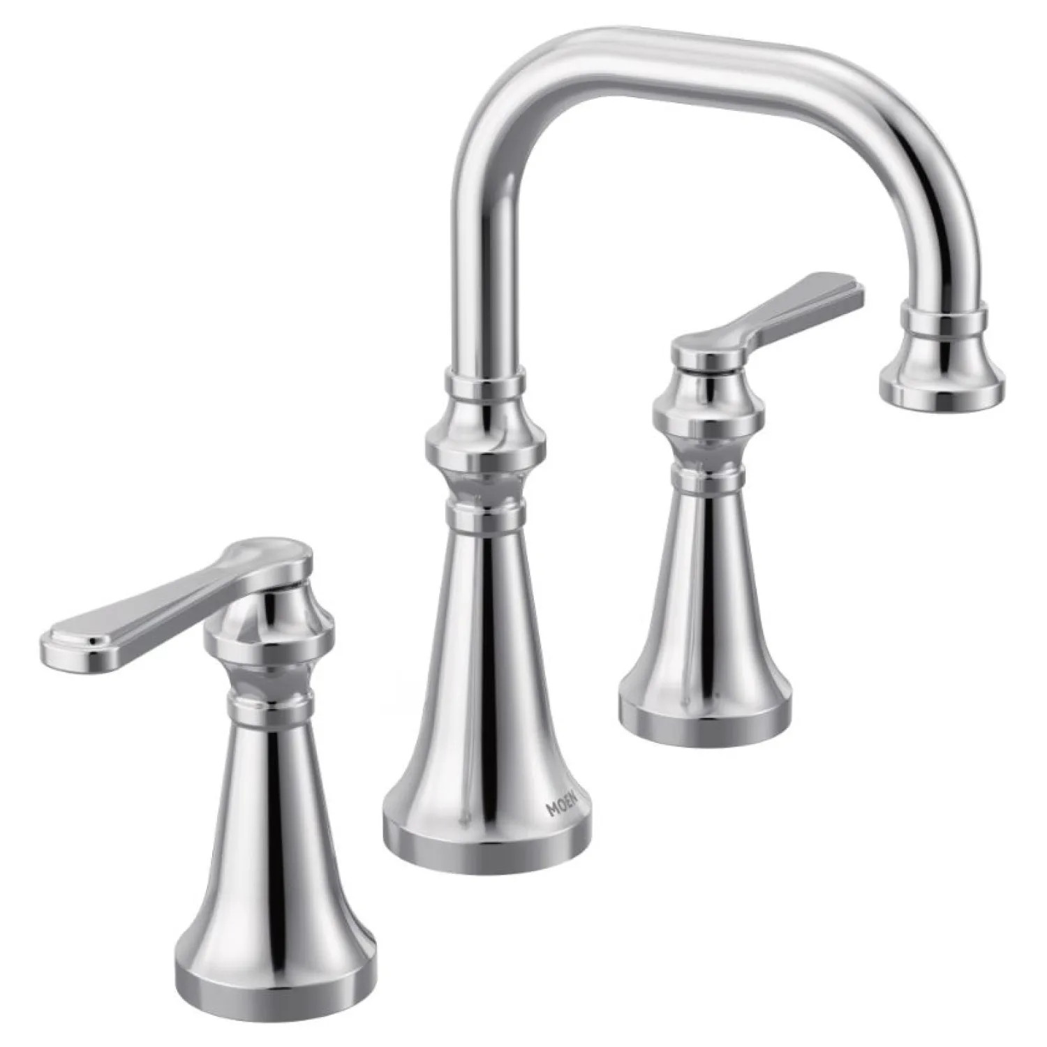Moen TS44503 Moen Colinet Two-Handle Widespread Roman Tub Faucet, 8in High Arc Spout, 12in Center, Lever Handles, Polished Chrome - TS44503