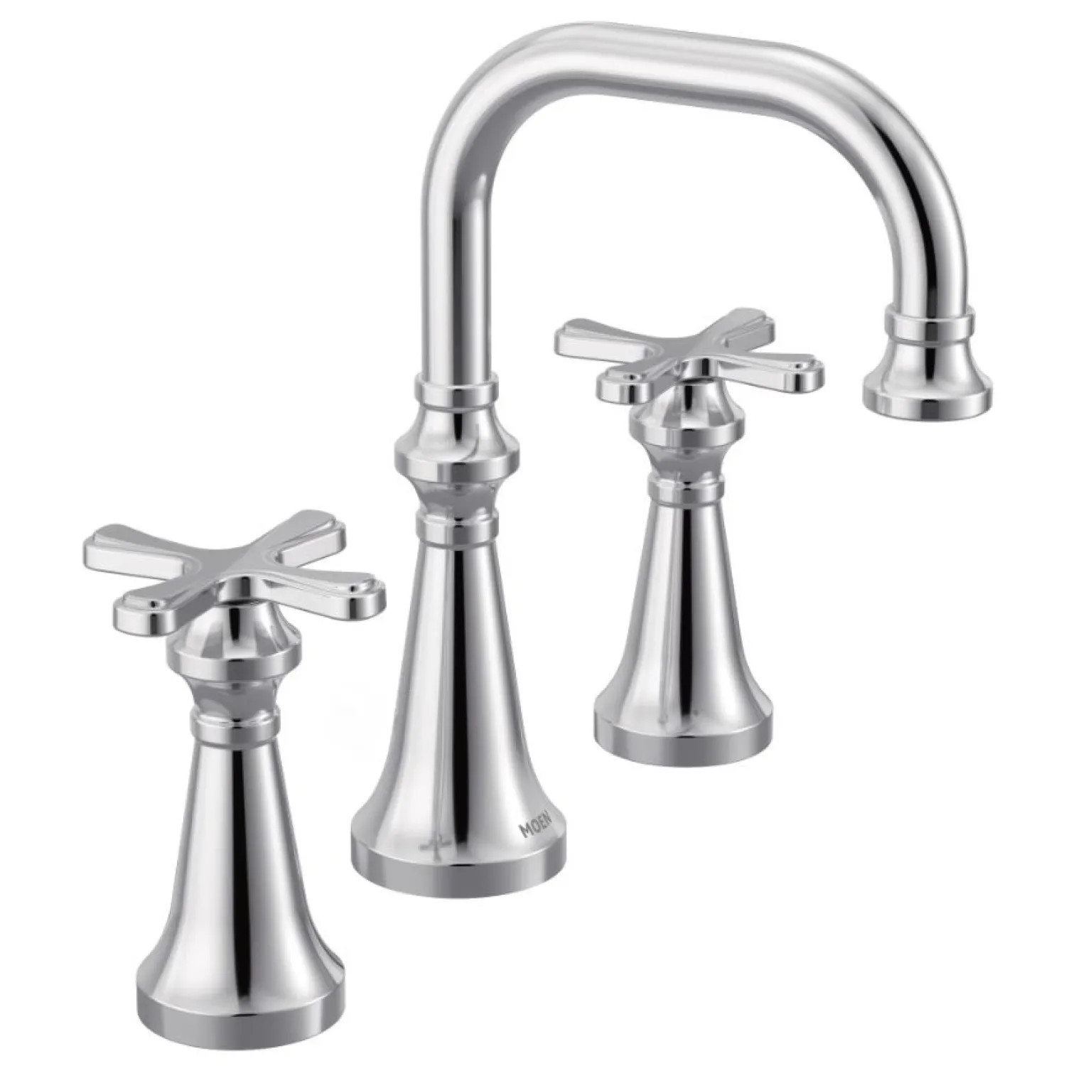 Moen TS44505 Moen Colinet Two-Handle Roman Tub Faucet, High Arc Spout, Cross Handles, Polished Chrome - TS44505