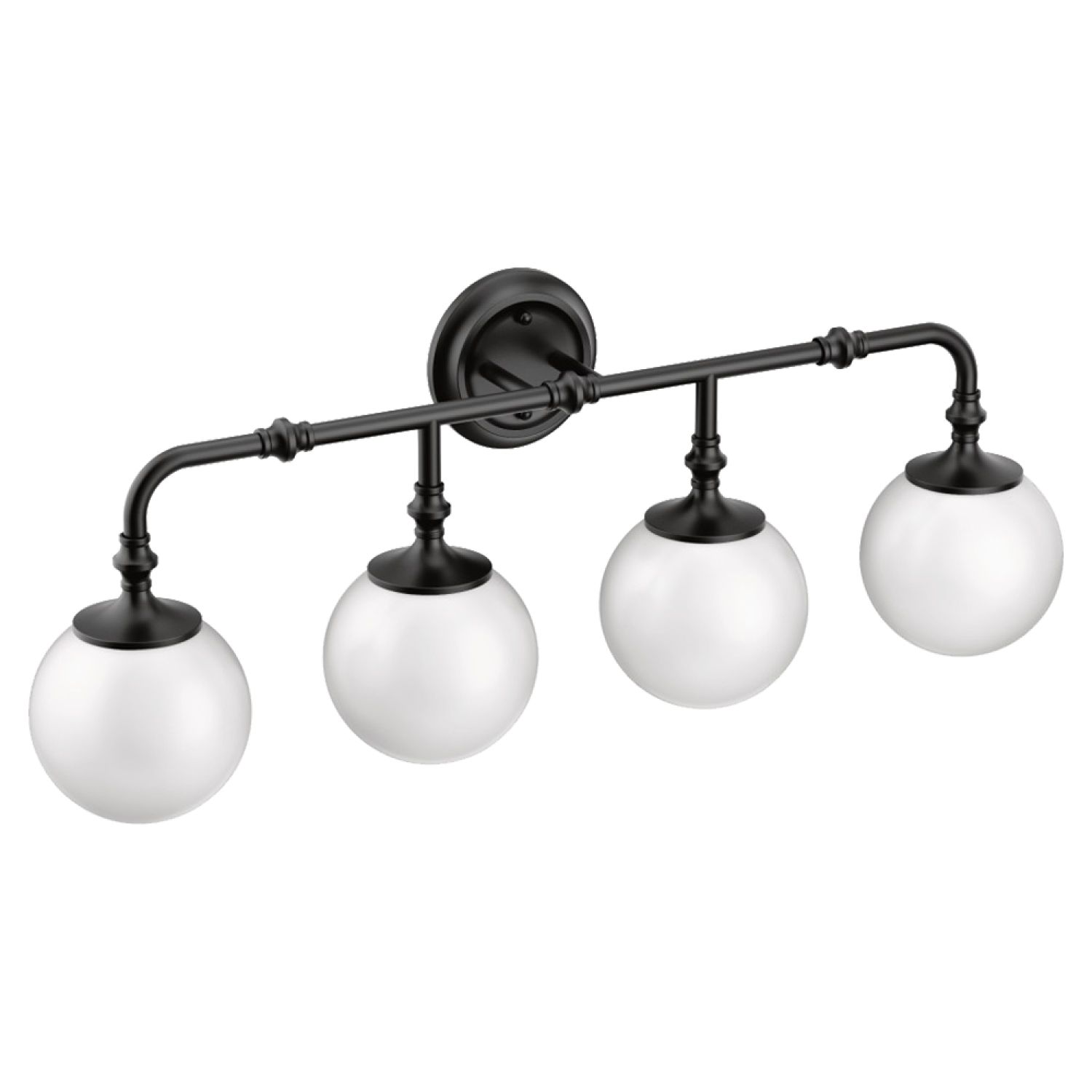 Moen YB0564BL Moen YB0564BL CSI Colinet Four Globe Bath Sconce Light, Matte Black