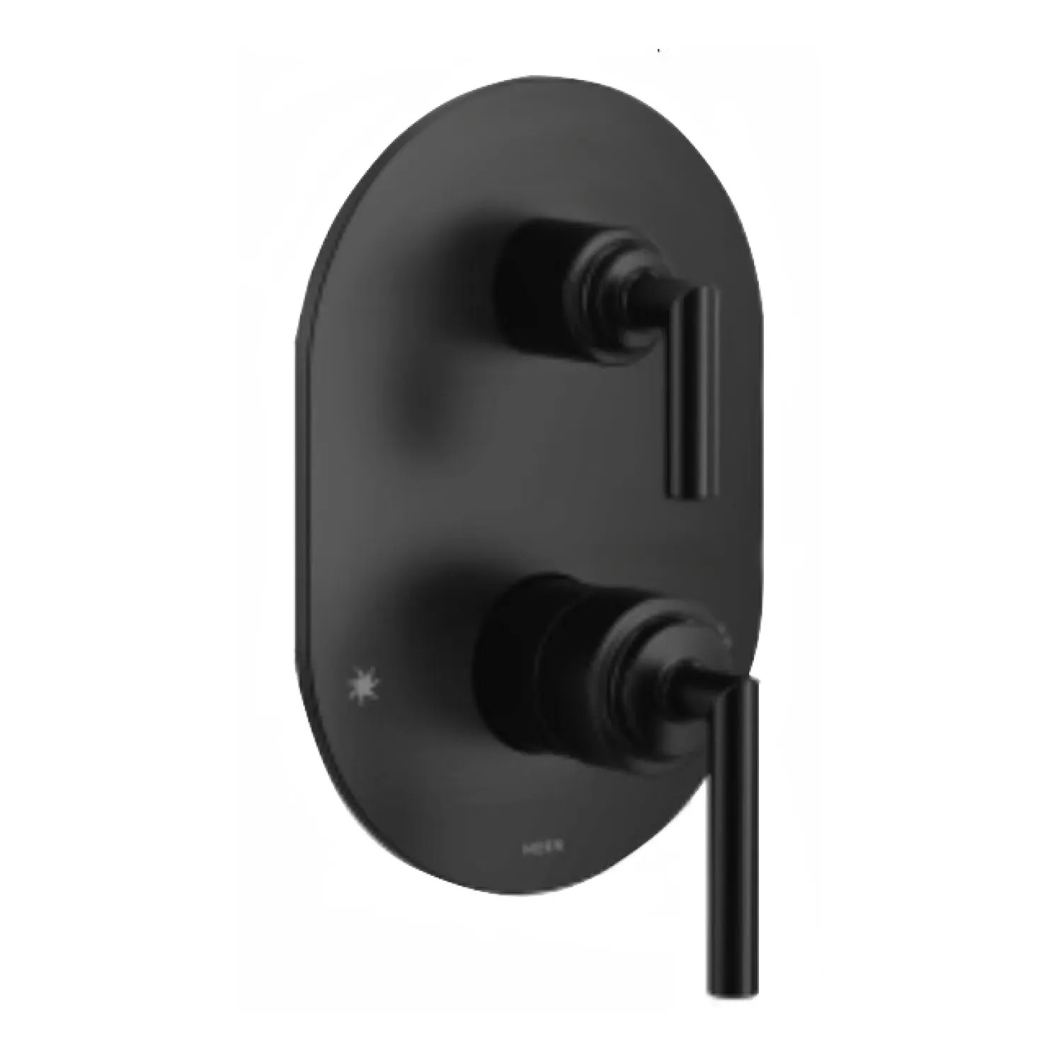 MOEN Flara M-CORE 3-Series 2-Handle Shower Trim Kit With Integrated Transfer Valve In Polished Nickel Valve Not Included Uts2411nl