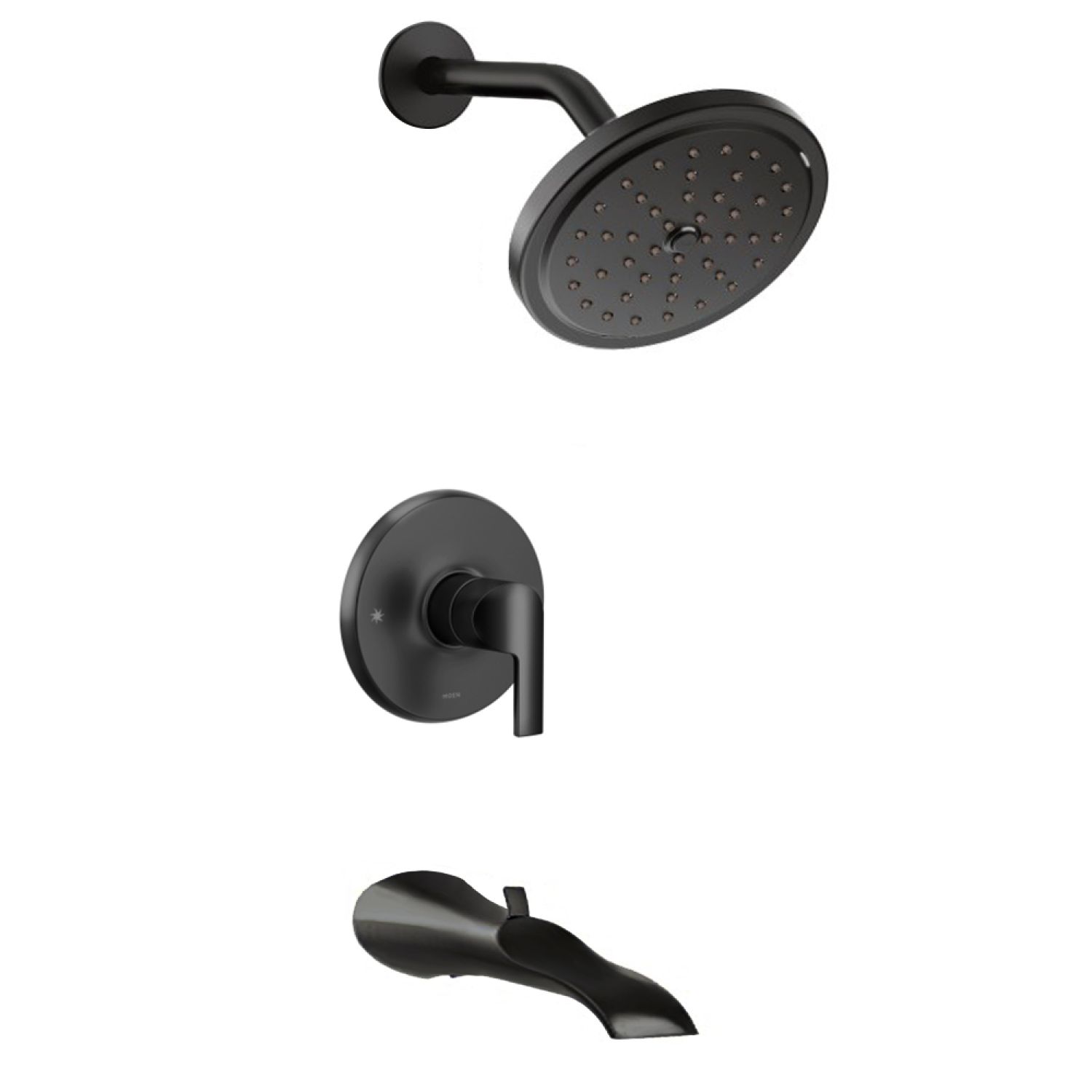 Moen UTS3203BL Moen Doux M-Core 3-Series Tub/Shower Faucet 2.5 Rainshower, 1-Function, Single Lever Handle, M-PACT, Immersion, Matte Black - UTS3203BL