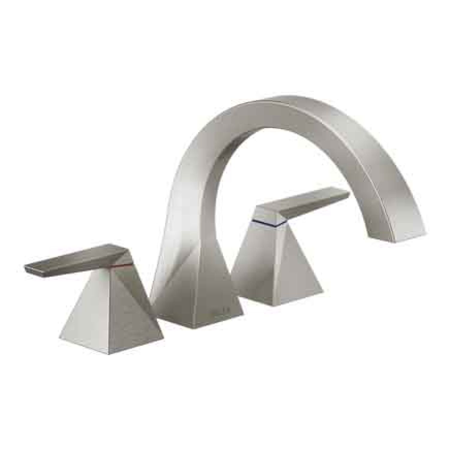 Delta T2746-SS Delta Trillian Two-Handle Roman Tub Faucet Trim, C-Spout, Lever Handles, ADA-Compliant, Stainless - T2746-SS