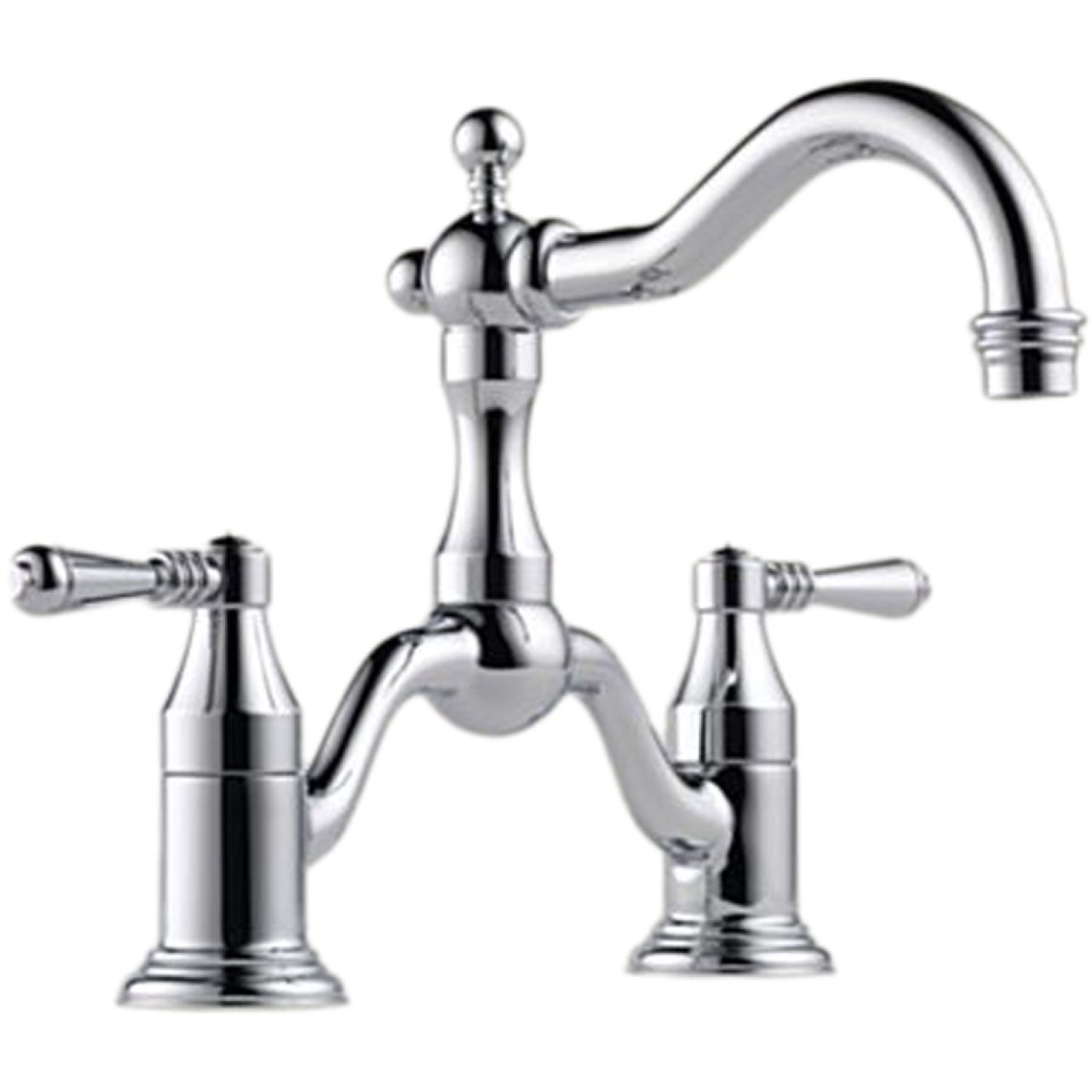 Brizo 65536LF-PC Brizo Tresa Two-Handle Widespread Bridge Polished Chrome Bathroom Faucet with Lever Handles, 1.5 GPM, Two-Hole, Less Drain - 65536LF-PC