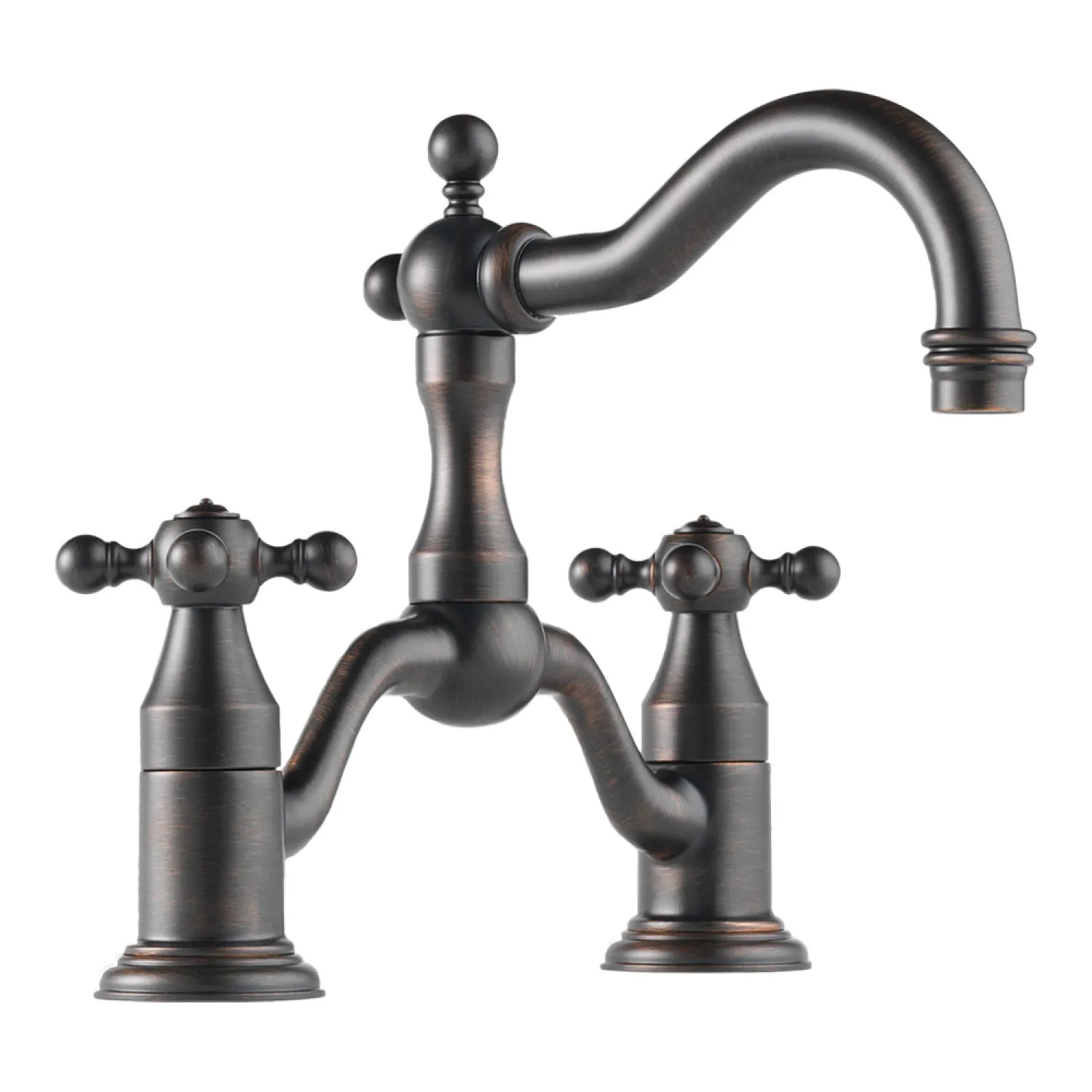 Brizo 65538LF-RB Brizo Tresa Two-Handle Widespread Bridge Venetian Bronze Bathroom Faucet with Cross Handles, 1.5 GPM, Two-Hole, Less Drain - 65538LF-RB