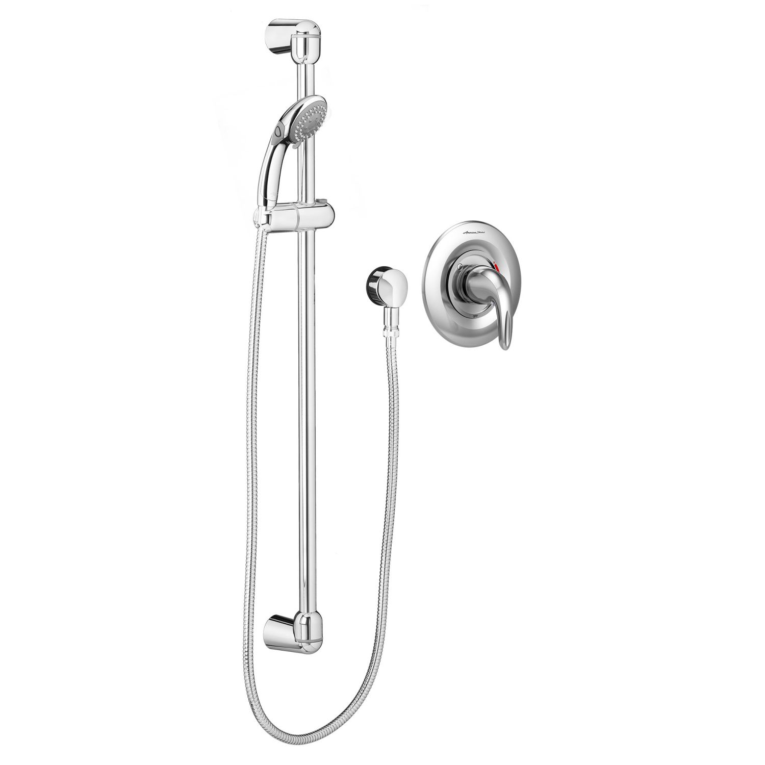 American Standard TU662211.002 American Standard Commercial Shower System Trim Kit w/ 3-Function Hand Shower, 36in Slide Bar, 1.5 GPM, Polished Chrome - TU662211.002