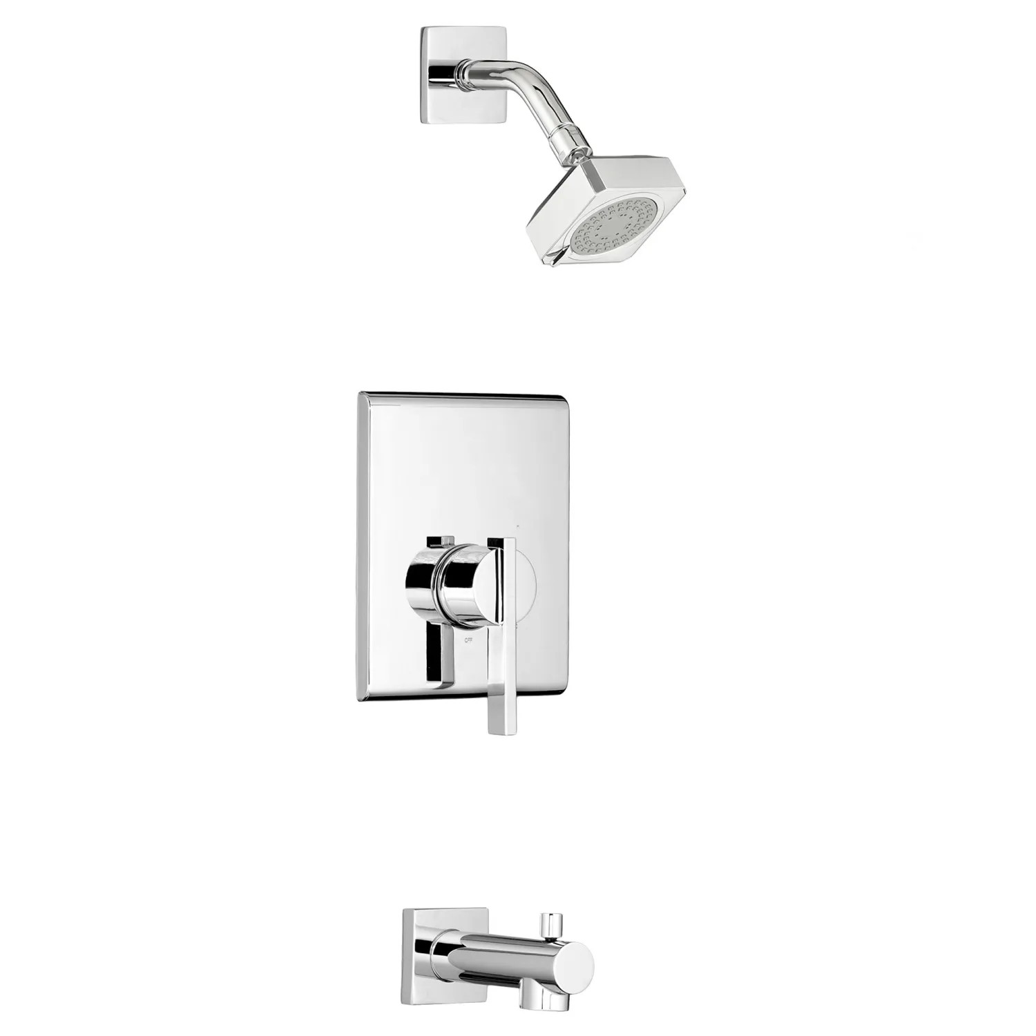 American Standard TU184508.002 American Standard Times Square Chrome 2-in-1 Function Pressure Balance Shower Only Trim, 1.75 GPM, Square, Double Ceramic Cartridge, Lever Handle - TU184508.295