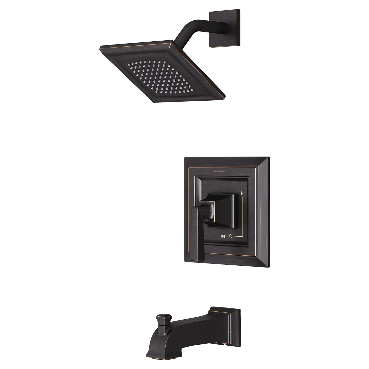 American Standard TU455502.278 American Standard Town Square S Legacy Bronze Pressure Balance Tub/Shower Trim, 2.5 GPM, Double Ceramic Balance Cartridge, Lever Handle - TU455502.278