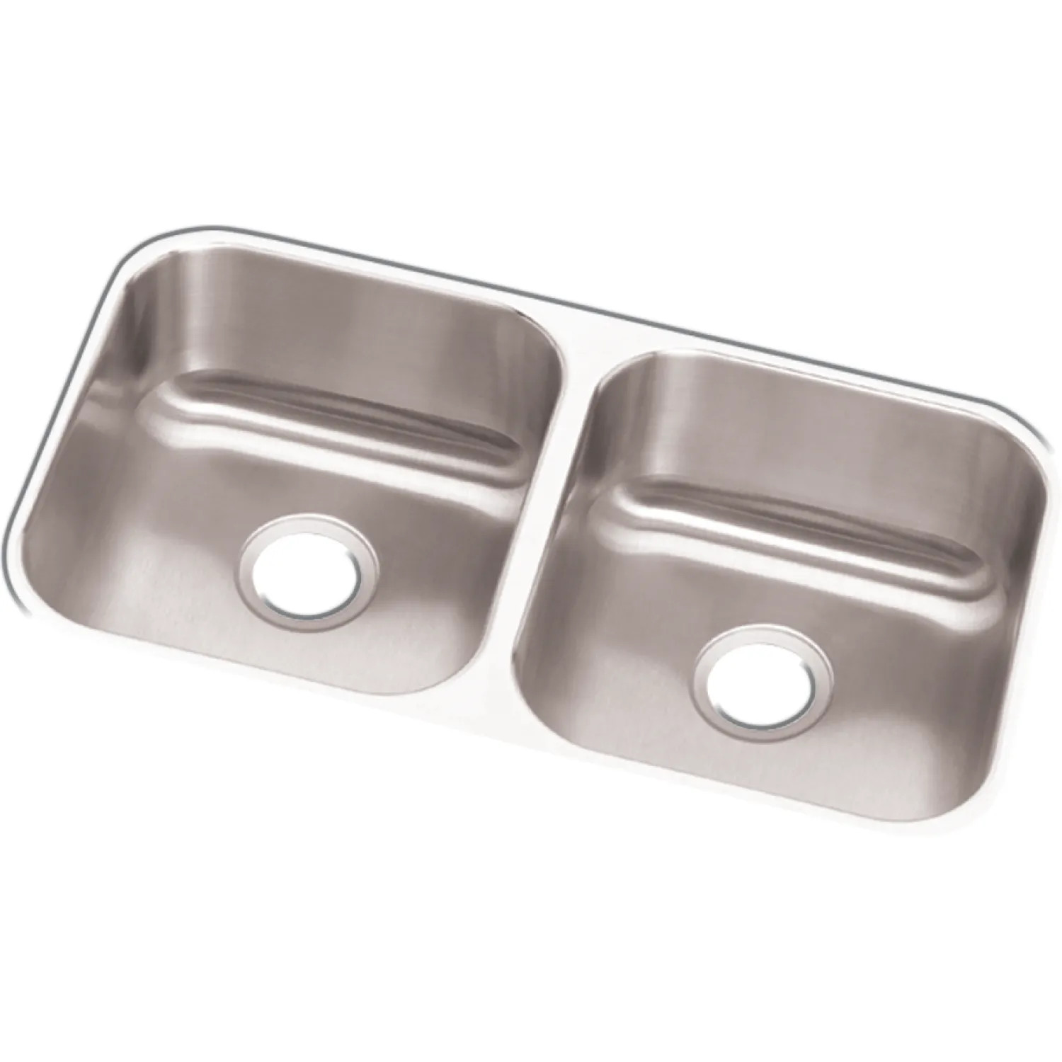 Elkay DCFU3118 Elkay DCFU3118 Dayton Stainless Steel Equal Double Bowl Undermount Sink, Soft Satin