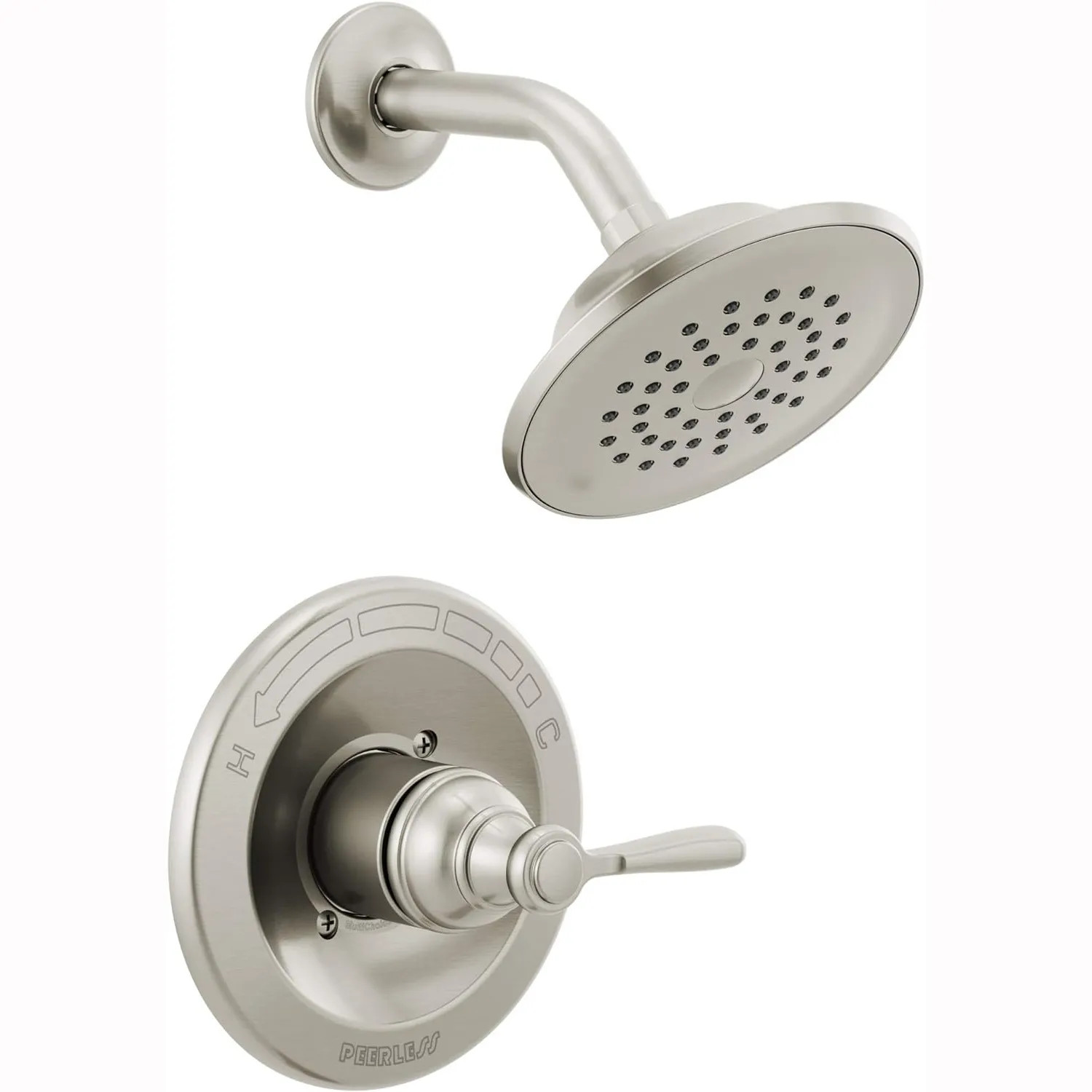 Peerless PTT14265-BN Peerless Elmhurst MultiChoice Single-Setting Touch-Clean Shower Faucet with Pressure Balance Cartridge, Trim Only, 1.5 GPM, Brushed Nickel - PTT14265-BN