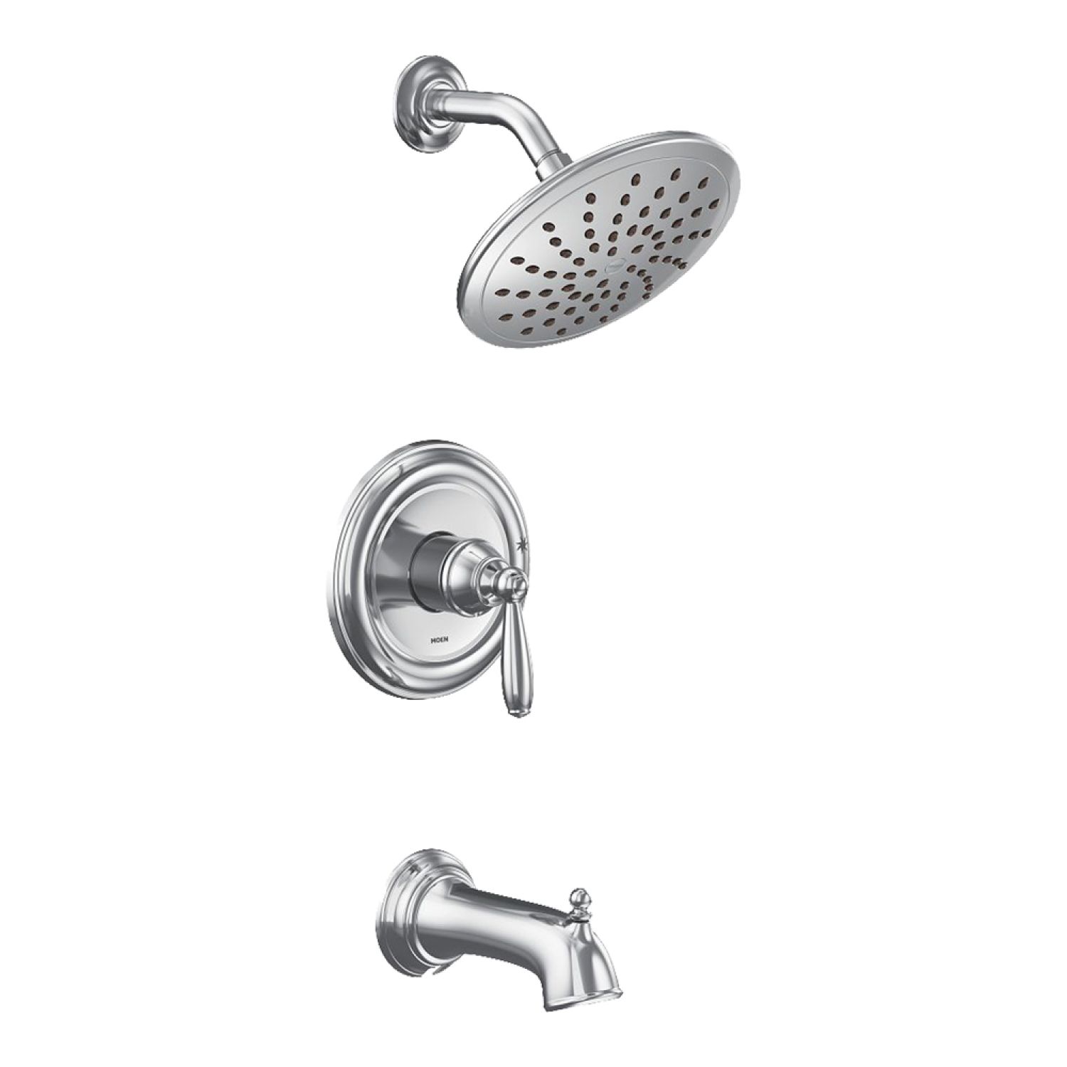 Moen UT2253EP Moen Brantford M-Core 2-Series Tub/Shower Faucet with 1.75 GPM Rainshower, 1-Function, Single Lever Handle, M-PACT, Chrome - UT2253EP