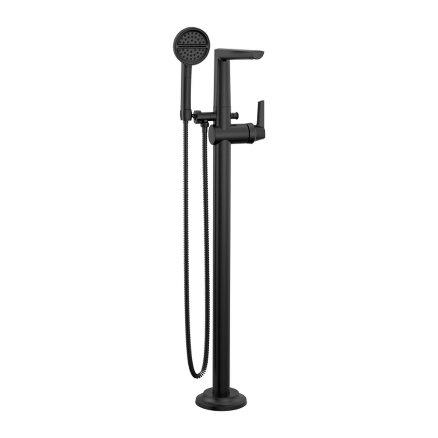 Delta T4771-BLFL Delta Galeon Single-Handle Freestanding Tub Filler Trim with 1.75 GPM Three-Setting Hand Shower, H2Okinetic, Lever Handles, Matte Black - T4771-BLFL