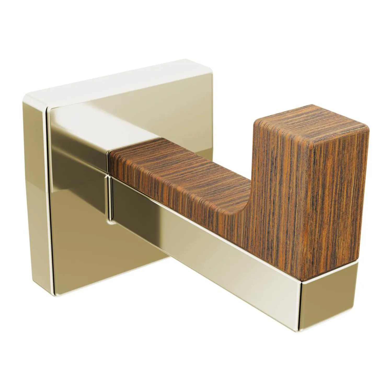 Brizo 693422-PNTK Brizo Polished Nickel/Teak Robe Hook, Frank Lloyd Wright Collection - 693422-PNTK