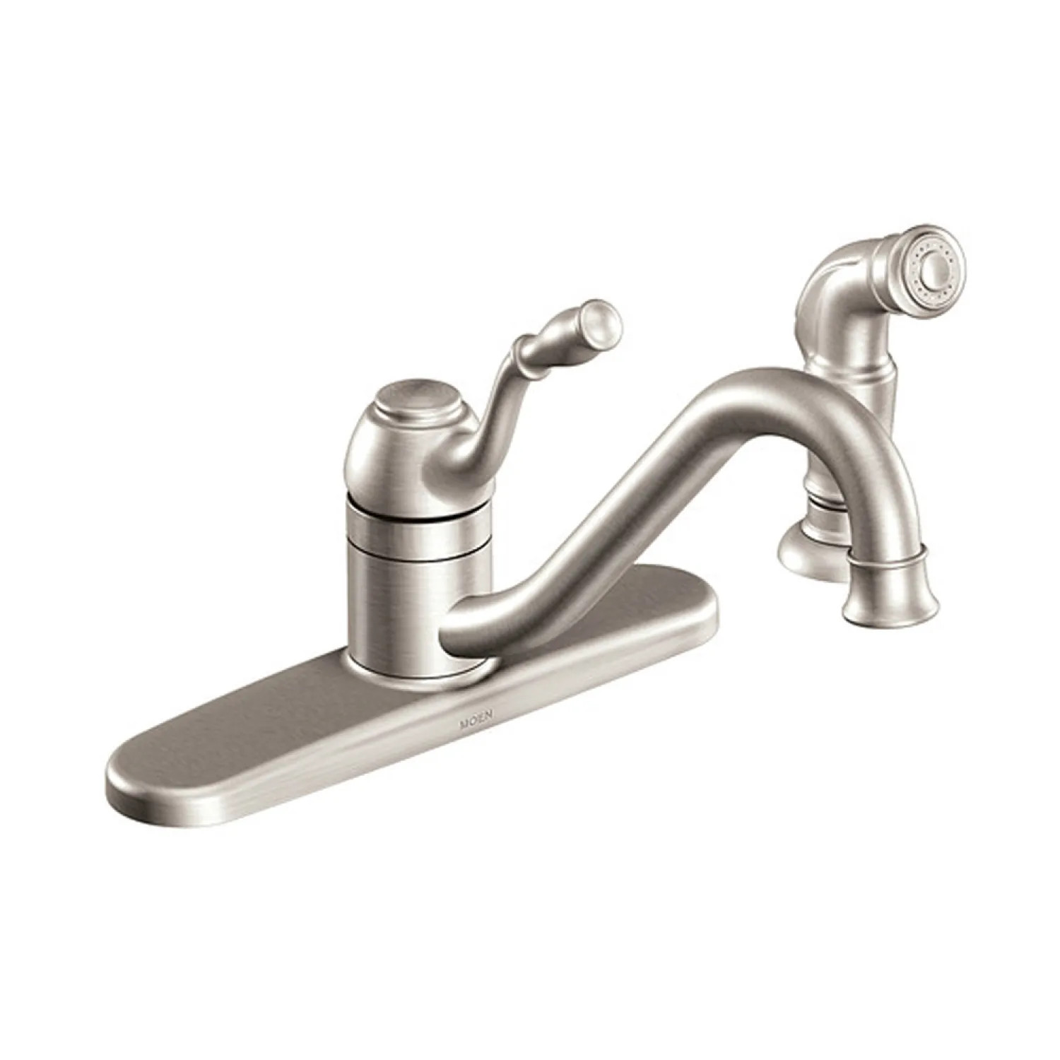  CA87009SRS Moen Lindley Single-Handle Low Arc Kitchen Faucet w/ Side Spray, Spot Resist Stainless - CA87009SRS