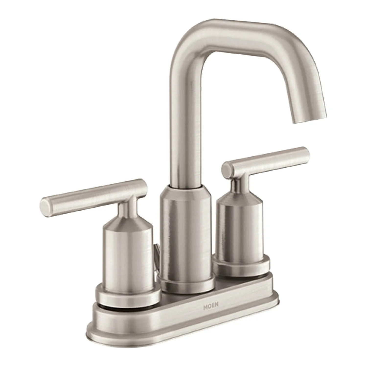  WS84228SRN Moen Gibson Two-Handle High Arc Centerset Spot Resist Brushed Nickel Bathroom Faucet with Pop-Up Drain, 1.2 GPM, Lever Handles, Tubular Spout, WaterSense, ADA - WS84228SRN