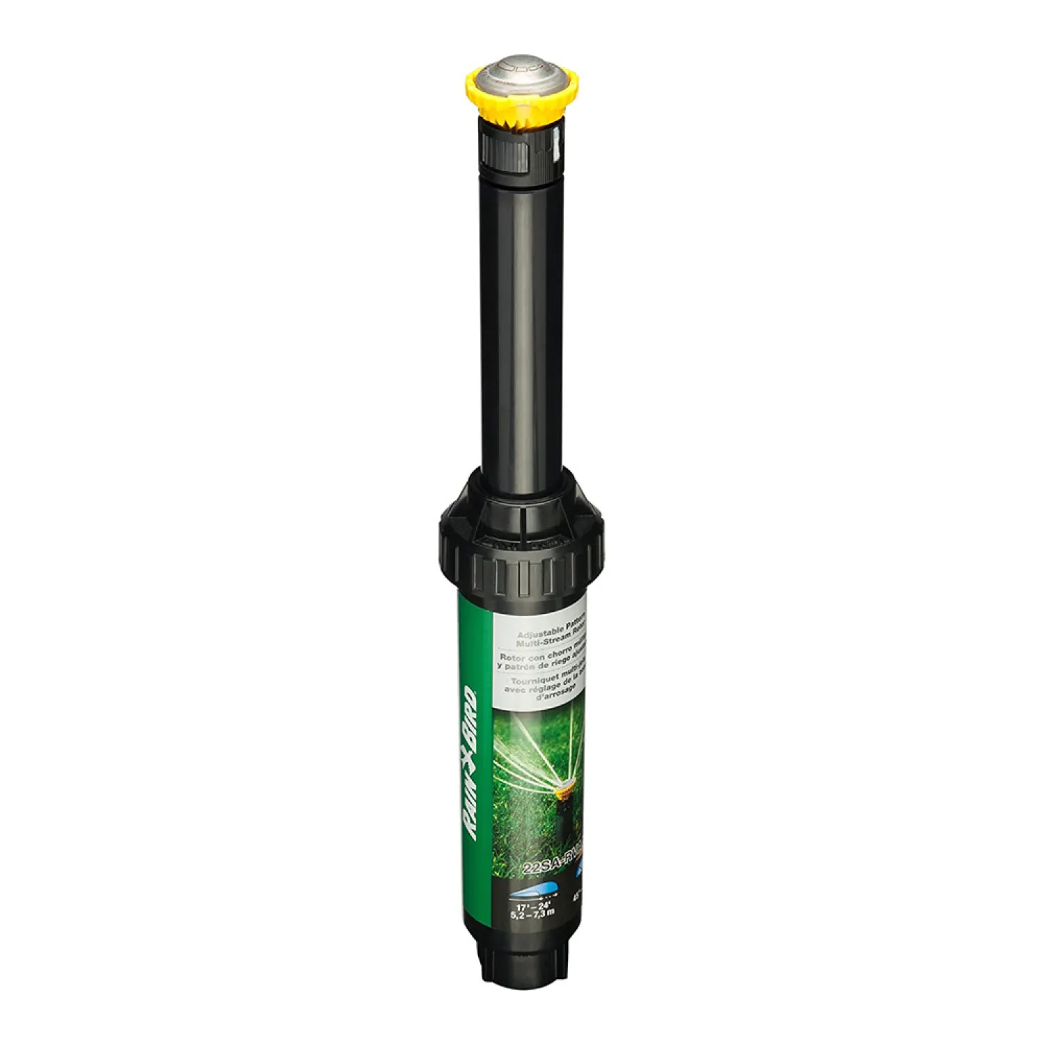  22SARVAPRO Rain Bird Mini Rotary Sprinkler, 17ft - 24ft Spray, Adjustable Spray Pattern, Pressure Regulator (45 to 270 Degrees) - 22SARVAPRO