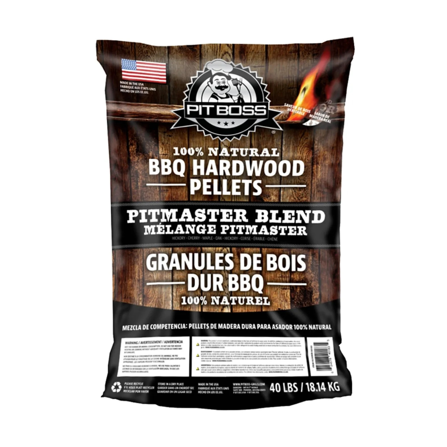 PBPLT534040183 Pit Boss 40 lb Pitmaster Blend Hardwood Pellets for Grills and Smokers, Sweet and Savory - PBPLT534040183
