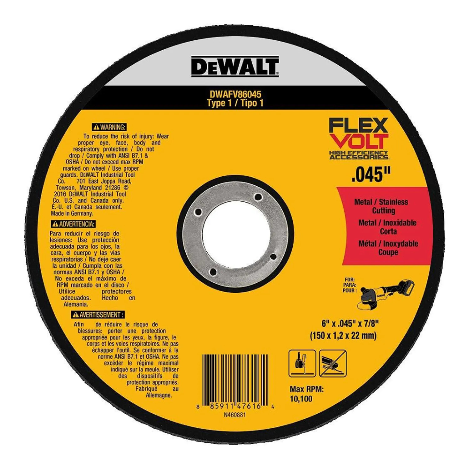DWAFV86045 DeWALT DWAFV86045 Cutting Wheel - 6