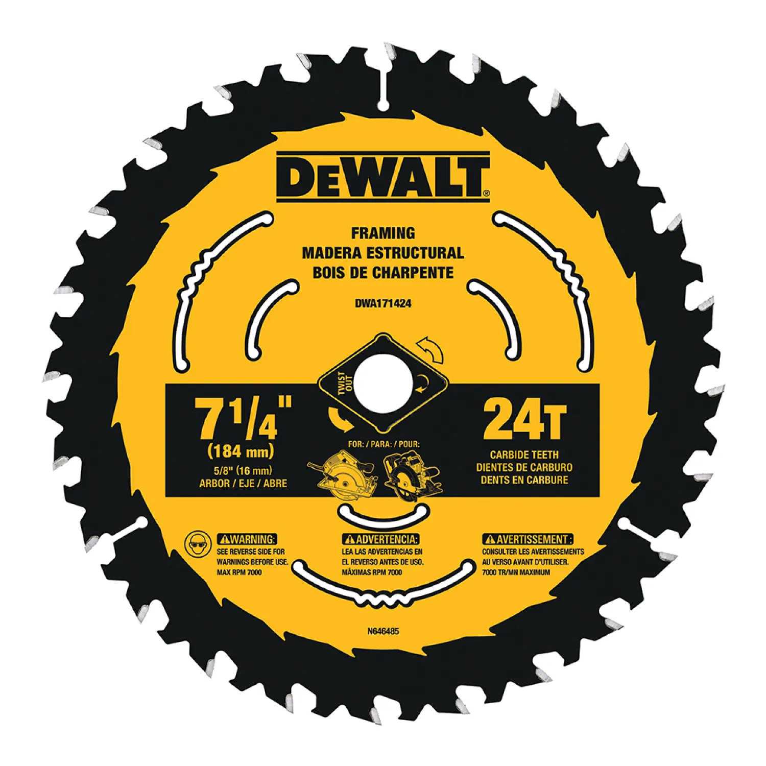  DWA171424DB10 DeWALT DWA171424DB10 Circular Saw Blade - 7-1/4