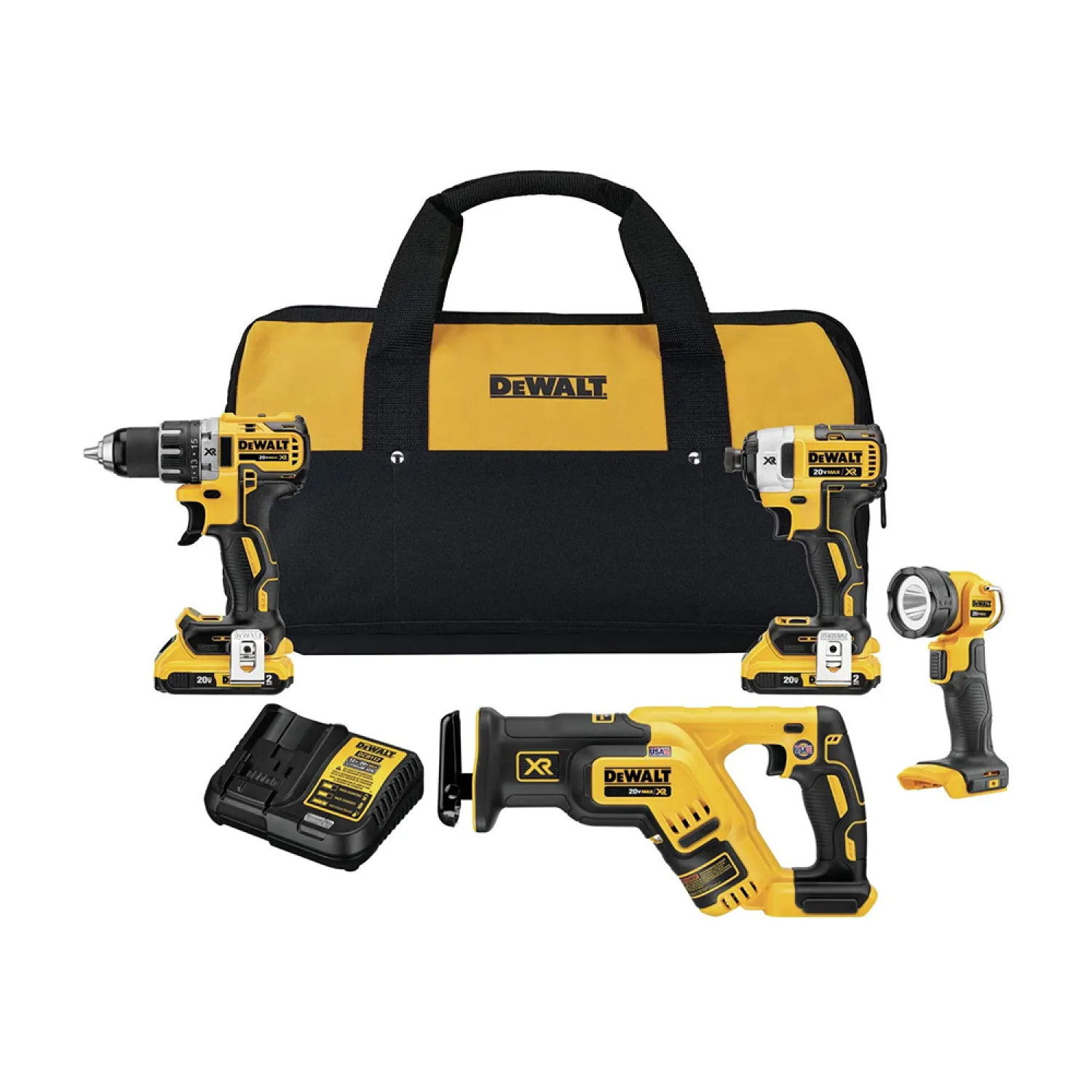  DCK484D2 DeWALT DCK484D2 20V Compact Tool Combo Kit - 4-Pieces