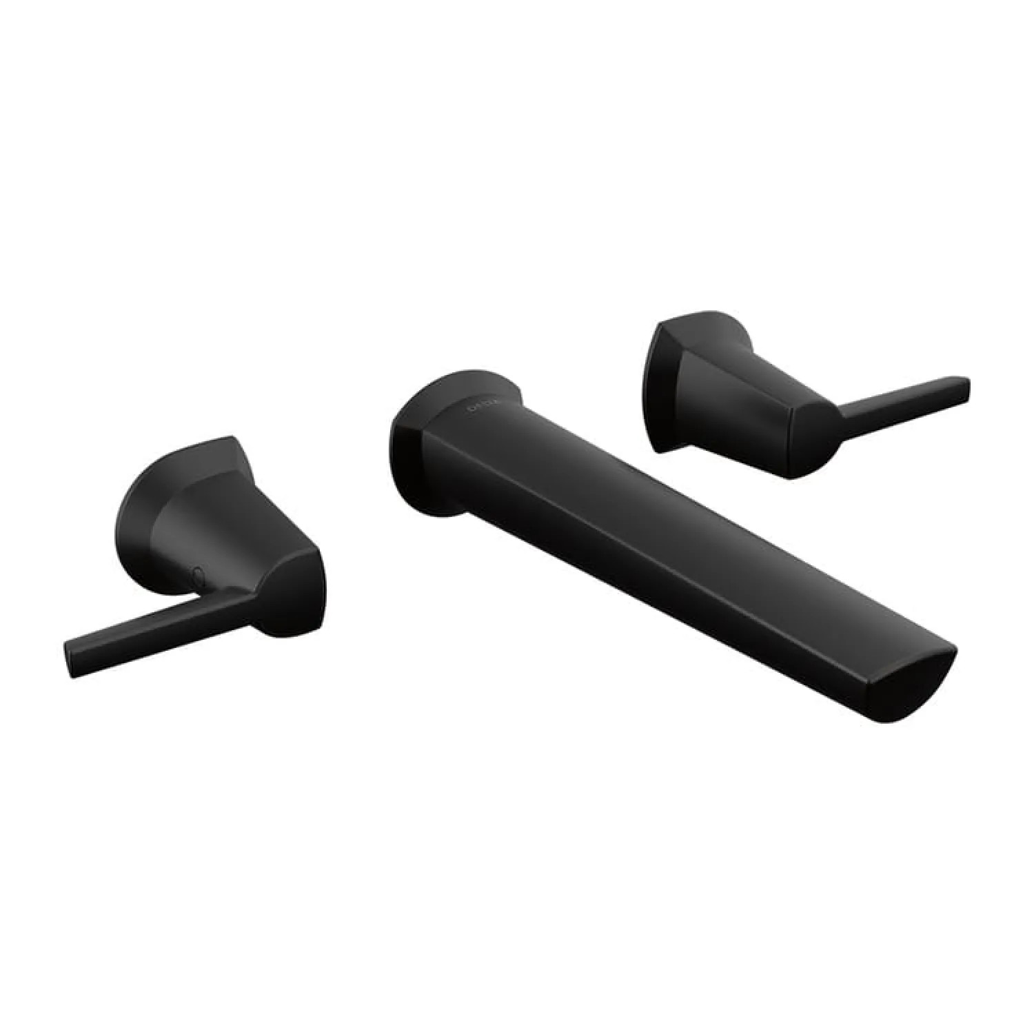 Delta T3571LF-BLWL Delta Galeon Wall-Mount Matte Black Lavatory Faucet Trim, Less Drain, 1.2 GPM, Two-Handle, Lever Handle, Less Rough-In - T3571LF-BLWL