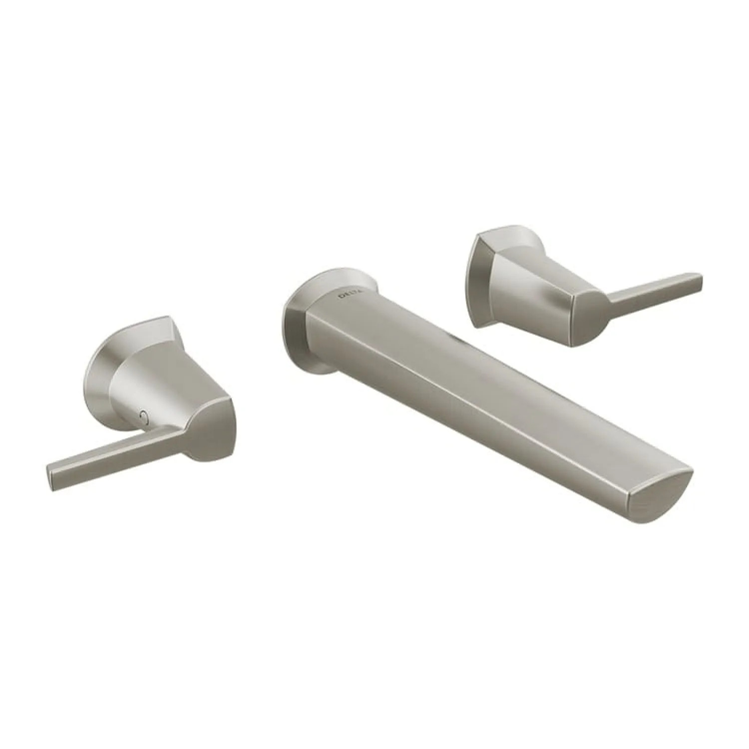Delta T3571LF-SS-PR-WL Delta Galeon Wall-Mount Stainless Lavatory Faucet Trim, Less Drain, Lumicoat, 1.2 GPM, Two-Handle, Lever Handle, Less Rough-In - T3571LF-SS-PR-WL