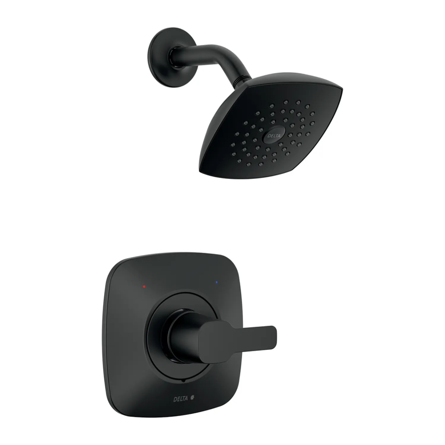 Delta T142339-BL-PP Delta Modern Monitor 14 Series Single-Handle Shower Faucet with Single-Setting Rain Showerhead, 1.75 GPM, Lever Handle, Matte Black, Project Pack - T142339-BL-PP