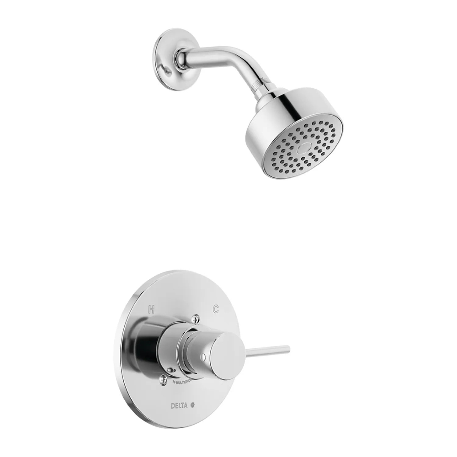 Delta T14259-PP Delta Trinsic Monitor 14 Series Single-Handle H2Okinetic Raincan Shower Faucet, 1.75 GPM, Lever Handle, ADA, Project Pack, Chrome - T14259-PP