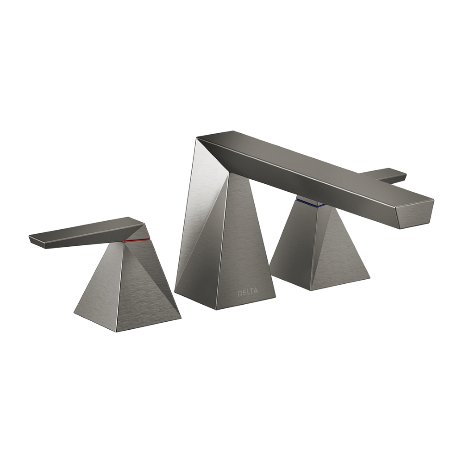 Delta T2743-KS-PR Delta Trillian Two-Handle Roman Tub Faucet Trim, Angular Spout, Lever Handles, ADA-Compliant, Lumicoat Black Stainless - T2743-KS-PR