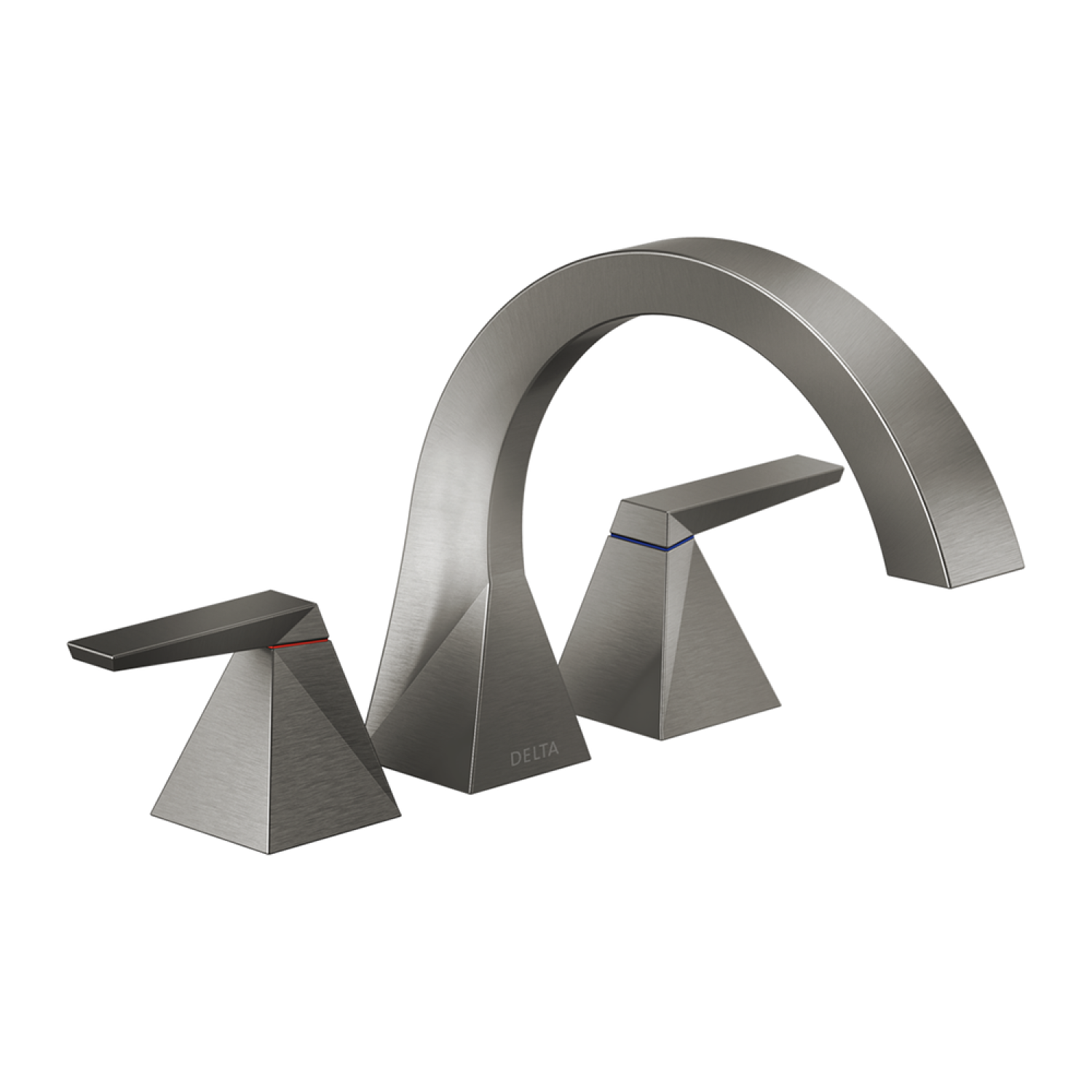 Delta T2746-KS-PR Delta Trillian Two-Handle Roman Tub Faucet Trim, Arc Spout, Lever Handles, ADA-Compliant, Lumicoat Black Stainless - T2746-KS-PR