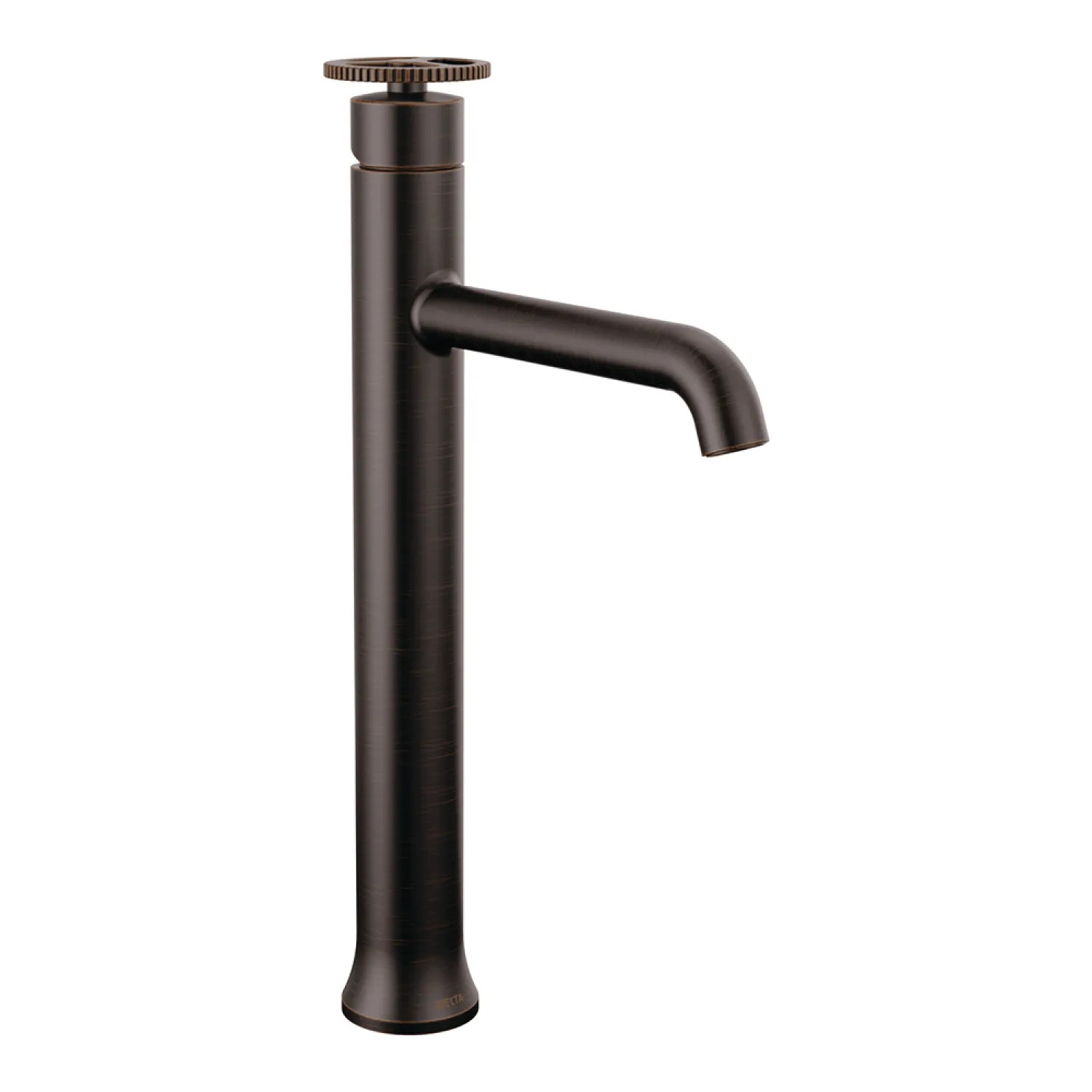 Delta 758-RB-DST Delta Trinsic Tube Spout Venetian Bronze Vessel Lavatory Faucet, Less Drain, 1.2 GPM, Single-Handle, DIAMOND Seal, Wheel Handle - 758-RB-DST