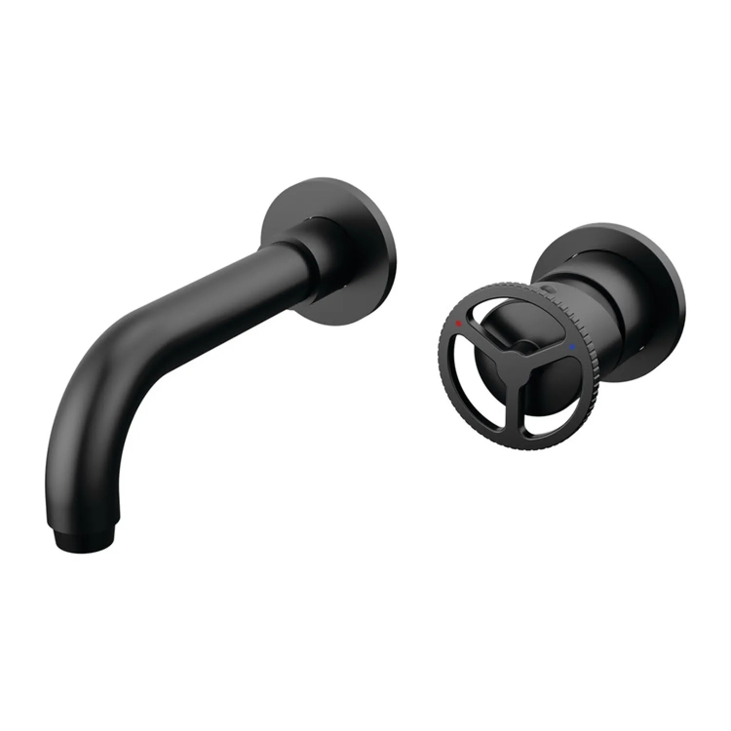 Delta T3558LF-BLWL Delta Trinsic Tube Spout Wall-Mount Matte Black Lavatory Faucet Trim for 4