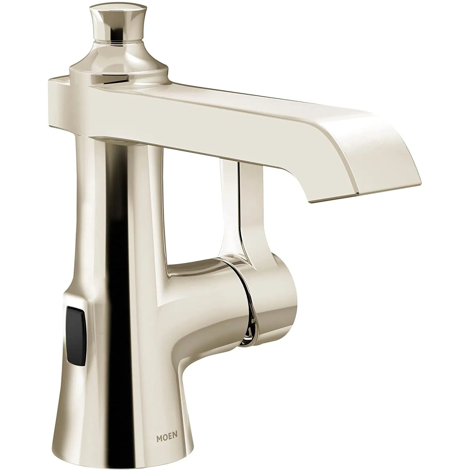 Moen S6981EWNL Moen Flara Single-Handle Digital High Arc Polished Nickel Lavatory Faucet with Metal Spring Pop-Up and Batteries, MotionSense Wave, 1.2 GPM, Single-Hole - S6981EWNL 