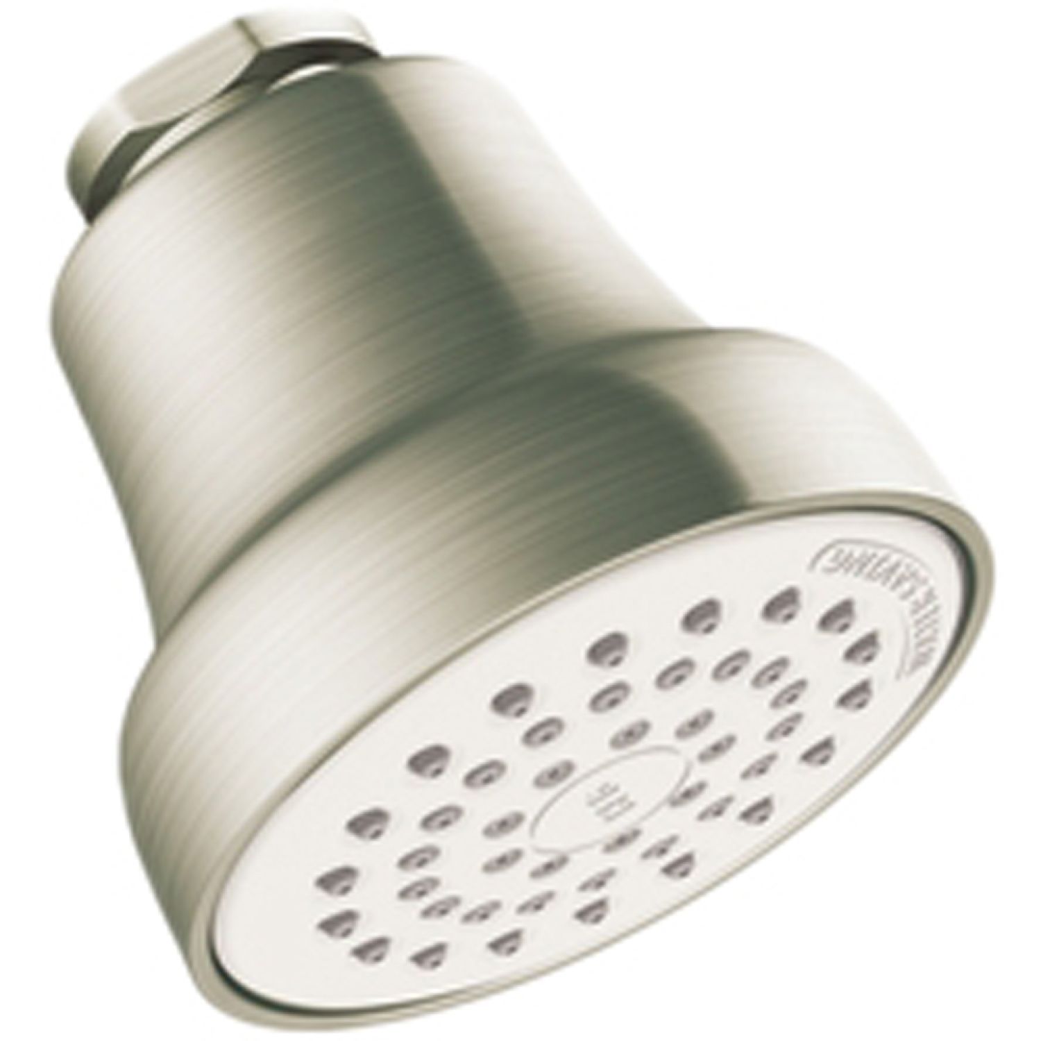 Cleveland Faucet 42018BNGR Cleveland Faucet Cornerstone 2in Single-Function Shower Head Only, Round, Wall-Mount, WaterSense-Certified, 1.75 GPM, LifeShine Brushed Nickel - 42018BNGR