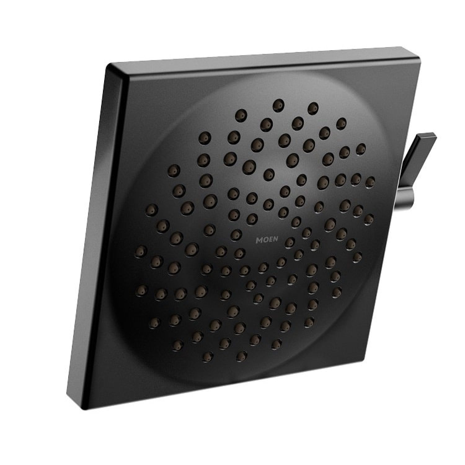 Moen S6345BL Moen Velocity 8in Two-Function Rainshower Shower Head with Lever Control, Immersion Technology, Square, 2.5 GPM, Matte Black - S6345BL