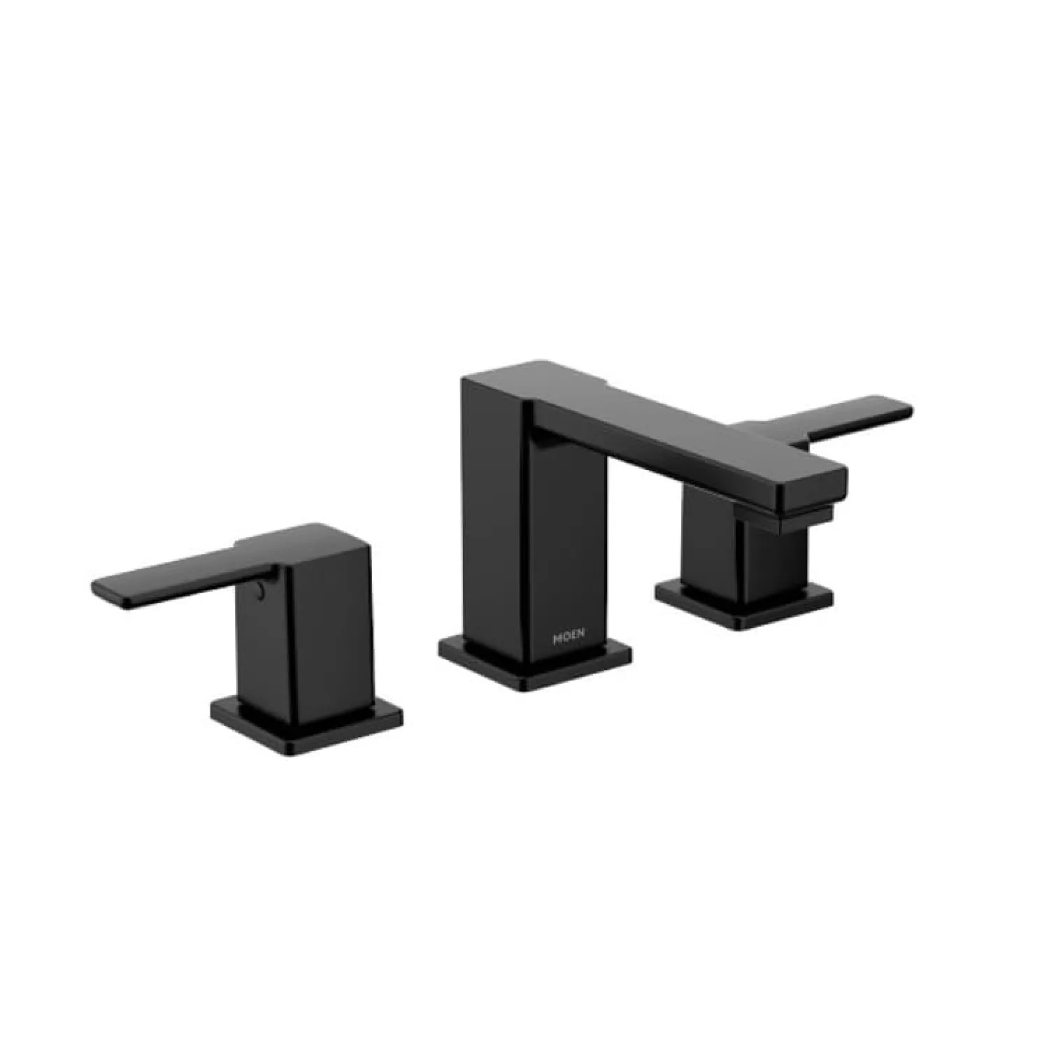 Moen TS6721BL Moen 90 Degree Two-Handle Low Arc Matte Black Bathroom Sink Faucet with Red/Blue Indicator, M-PACT, Duralock, 1.2 GPM, Lever Handle, Three-Hole - TS6721BL