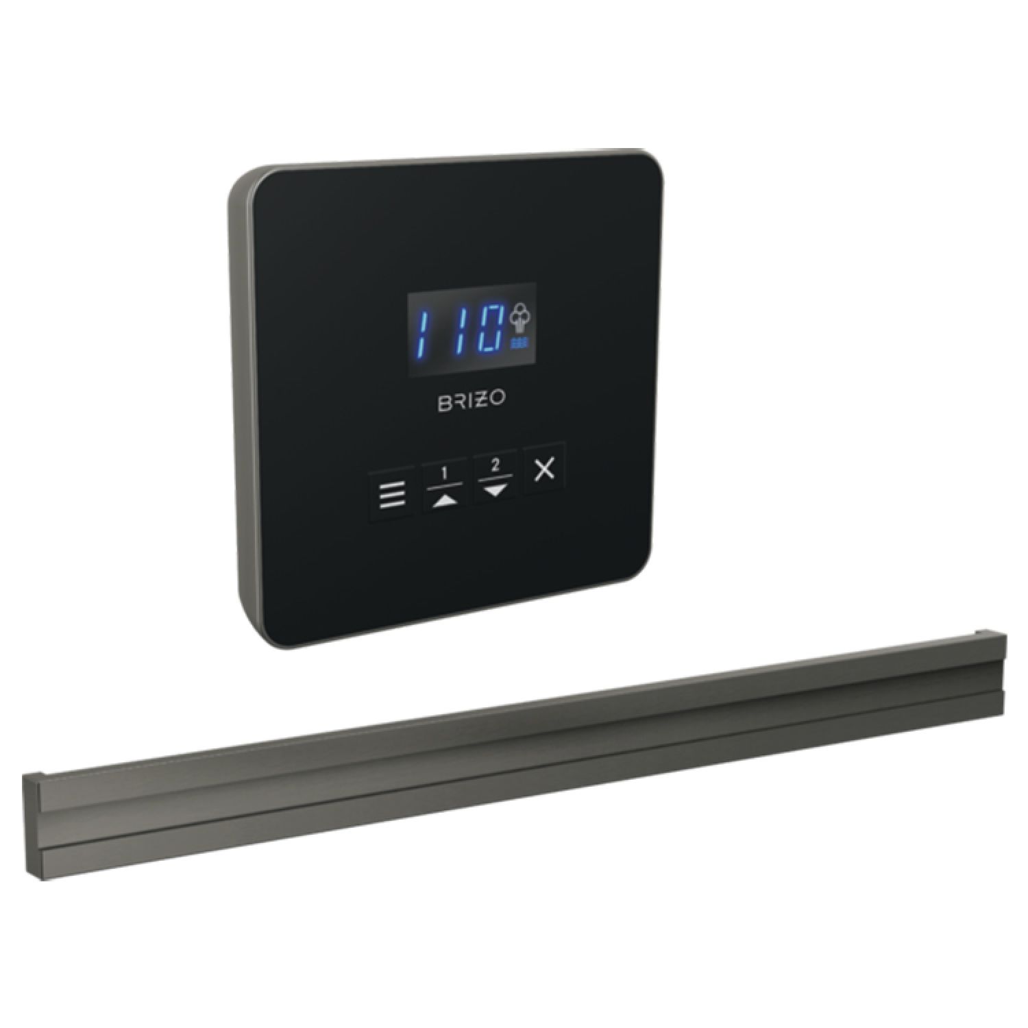 Brizo 8CB-250L-SL-L Brizo Mystix Square-Shaped Lumicoat Luxe Steel Steam Control Kit with Patented Dual Sensor, Programmable Time and Temperature - 8CB-250L-SL-L