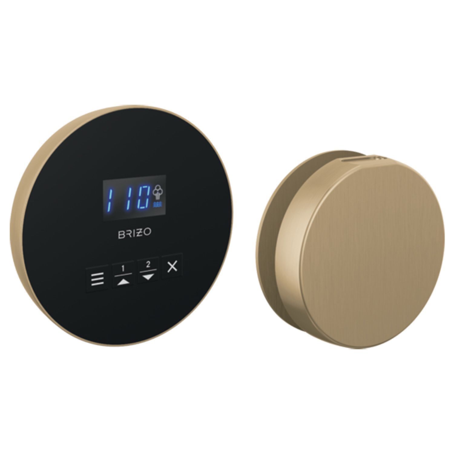 Brizo 8CH-250R-GL-L Brizo Mystix Luxe Gold Round Steam Control and Head, Lumicoat Technology, Dual Temperature Sensor Technology - 8CH-250R-GL-L