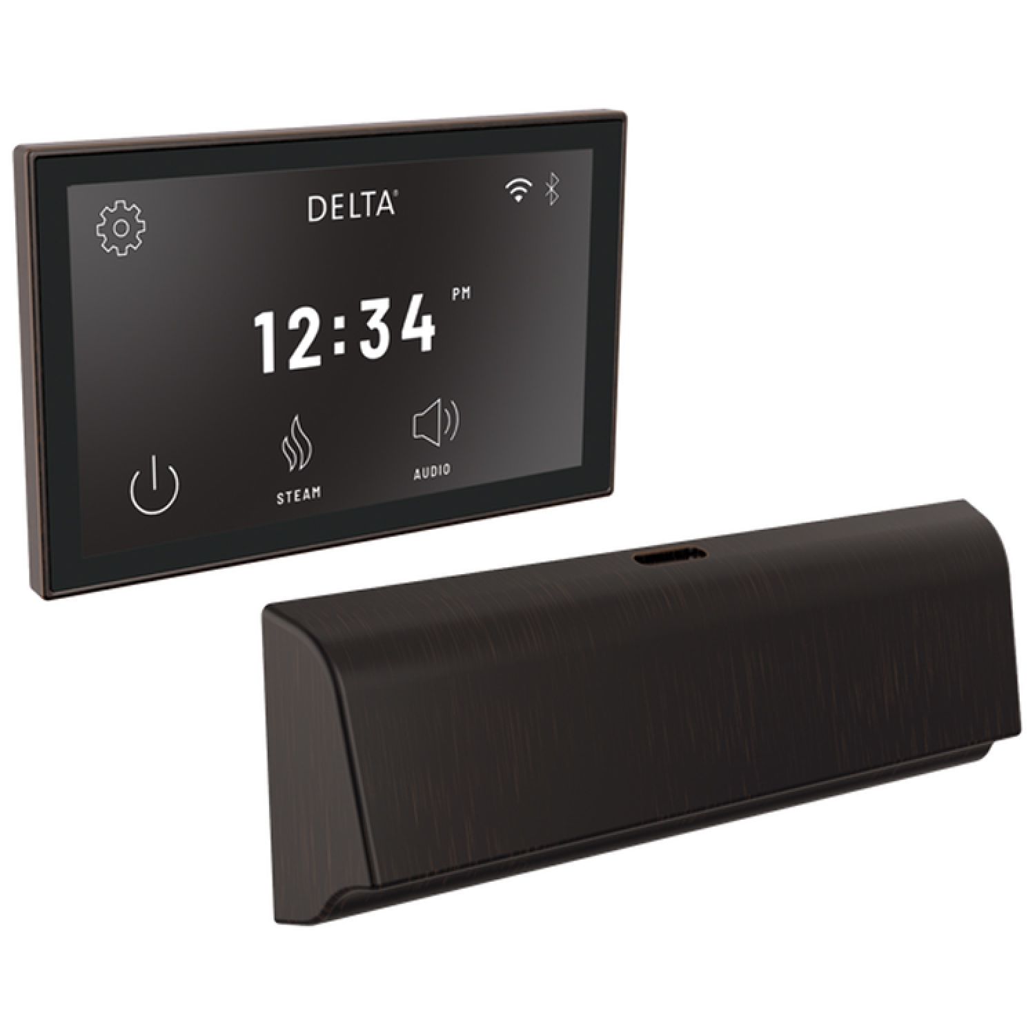 Delta 5CB-550L-RB Delta SteamScape Deluxe System Unilateral Digital Steam Package with 9in x 3in Venetian Bronze Steam Outlet, 12 User Presets - 5CB-550L-RB