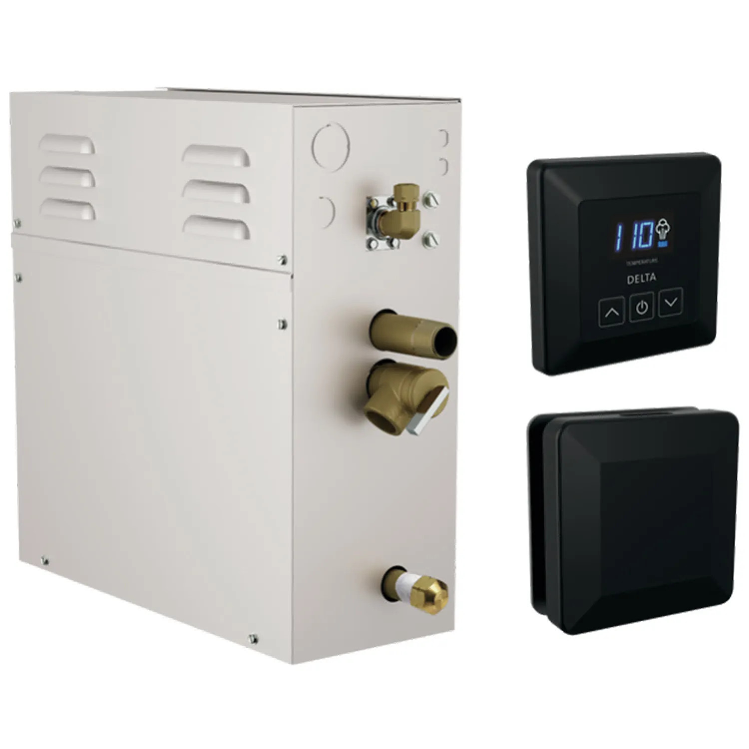 Delta 5P-EST07-BL Delta SimpleSteam Matte Black Steam Generator Kit with Square-Shaped Controller/ Steamhead and a 35-foot Power Cable, 7.5kW - 5P-EST06-PR