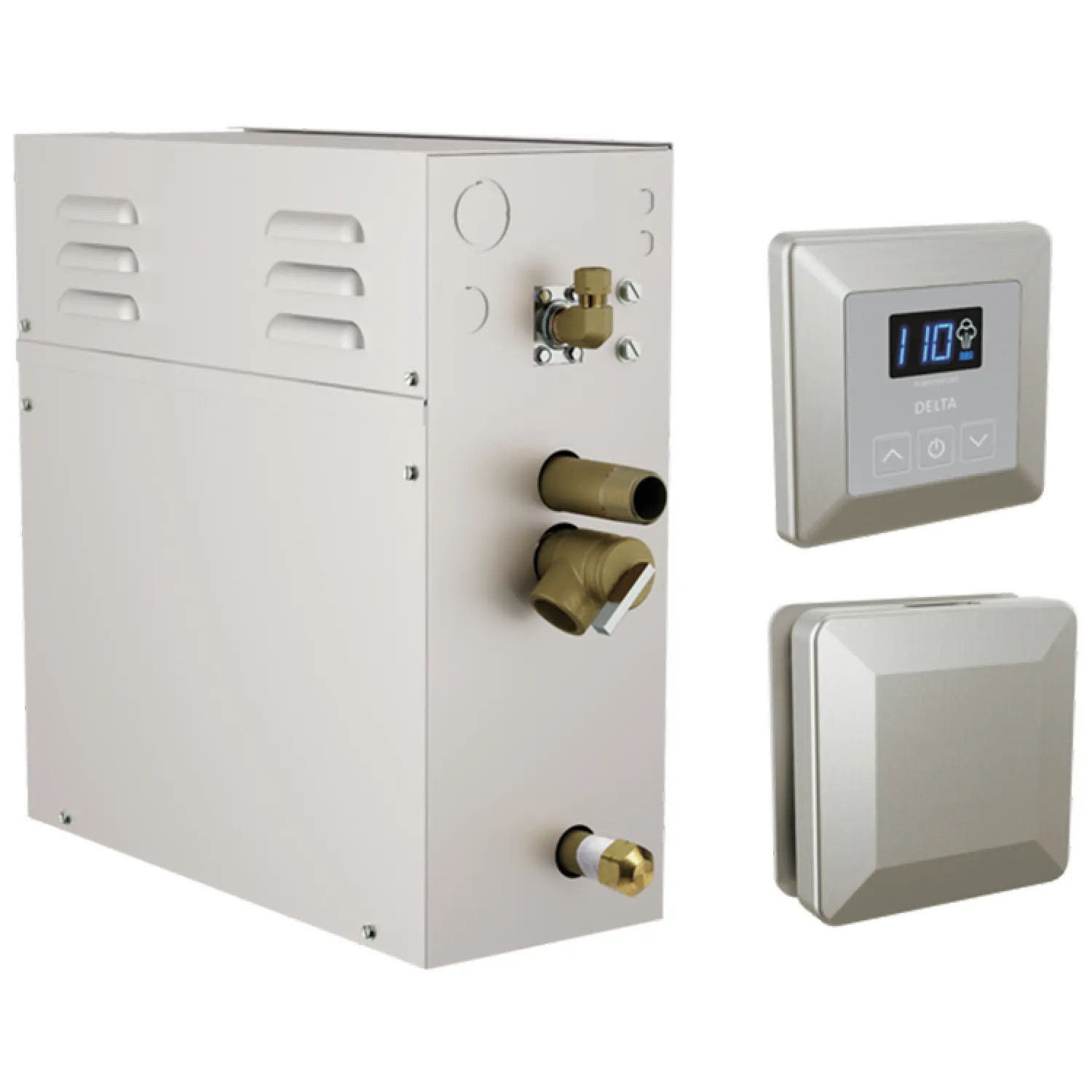 Delta 5P-EST06-SS-PR Delta SimpleSteam Stainless Steam Generator Kit with Square-Shaped Controller/ Steamhead and a 35-foot Power Cable, 6kW - 5P-EST06-SS-PR