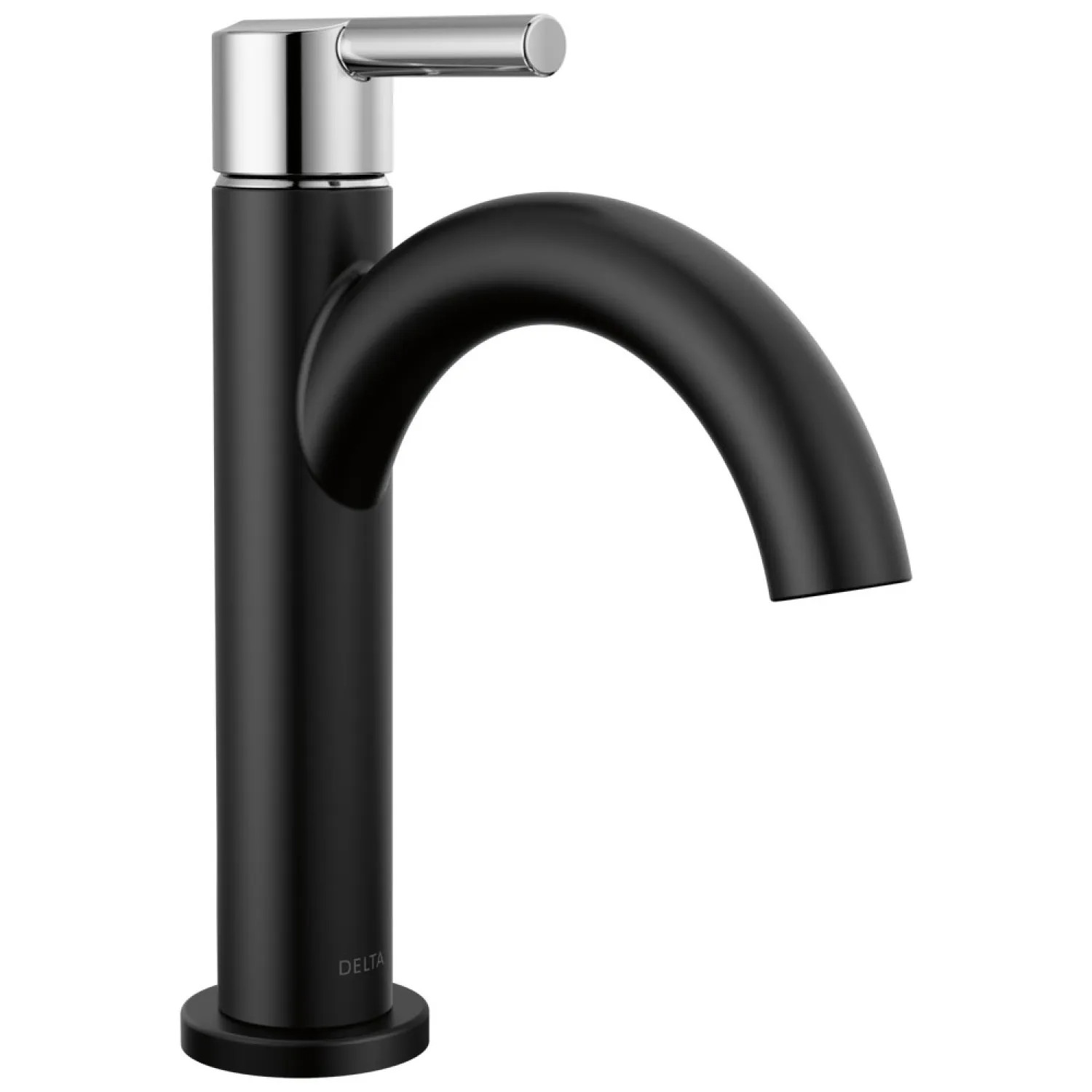 Delta 15749LF-CS Delta Nicoli Bathroom Faucet, Single Handle, Deck Mount, ADA-Compliant, 1.2 GPM, Matte Black/Chrome - 15749LF-CS