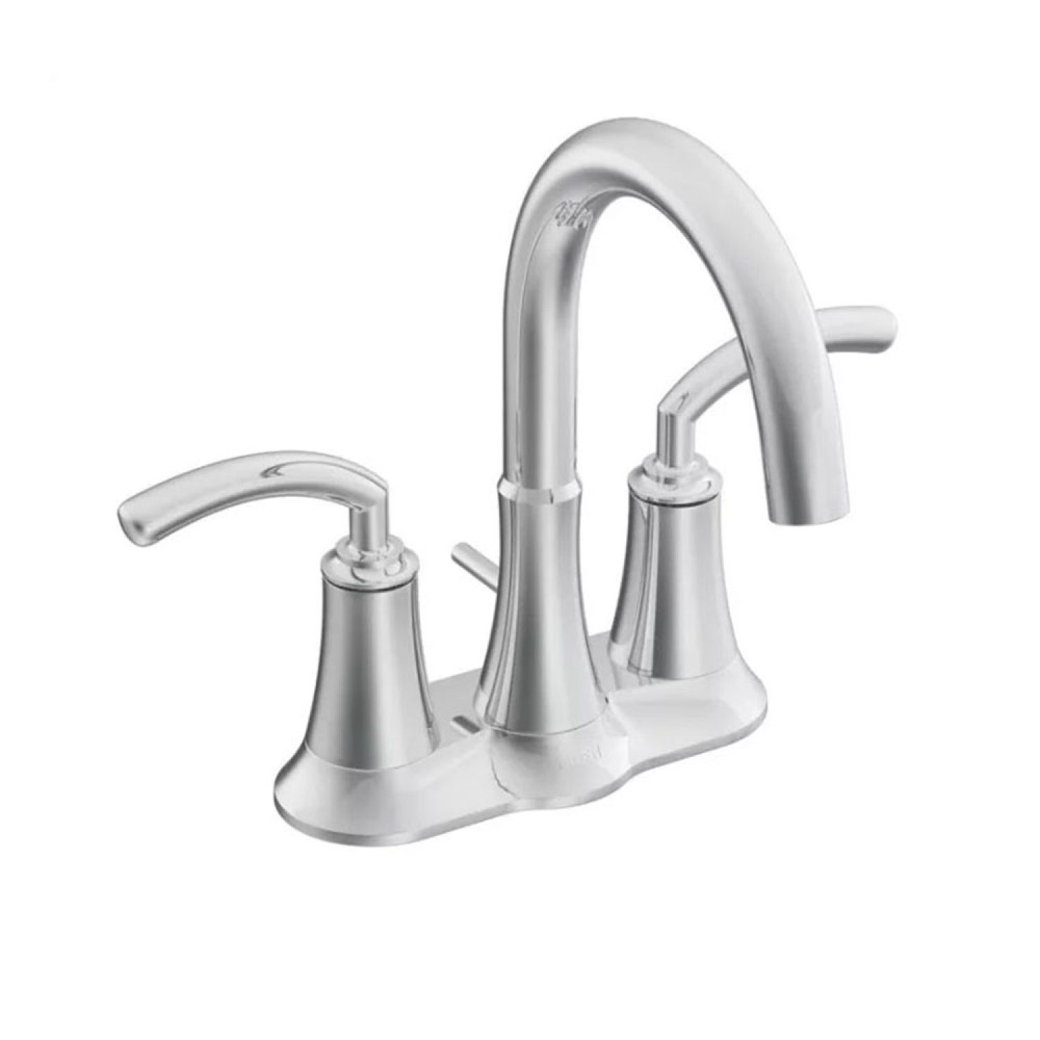 Moen S6510 Moen Icon Two-Handle High Arc Centerset Chrome Bathroom Faucet with Metal Waste Assembly, Three-Hole Installation, ADA Compliant - S6510