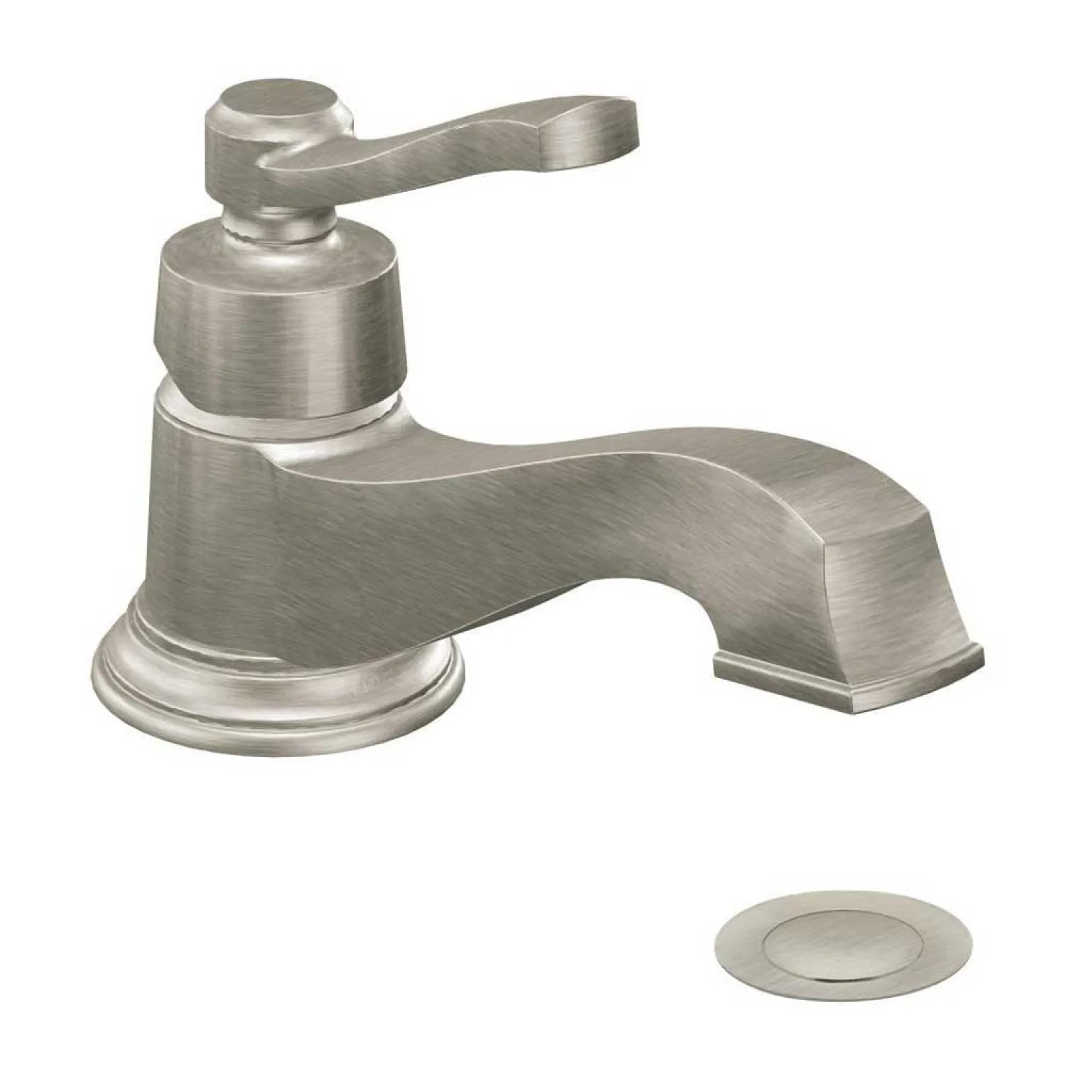 Moen S6202BN Moen S6202BN Rothbury Single-Handle Low Arc Bathroom Faucet, Brushed Nickel