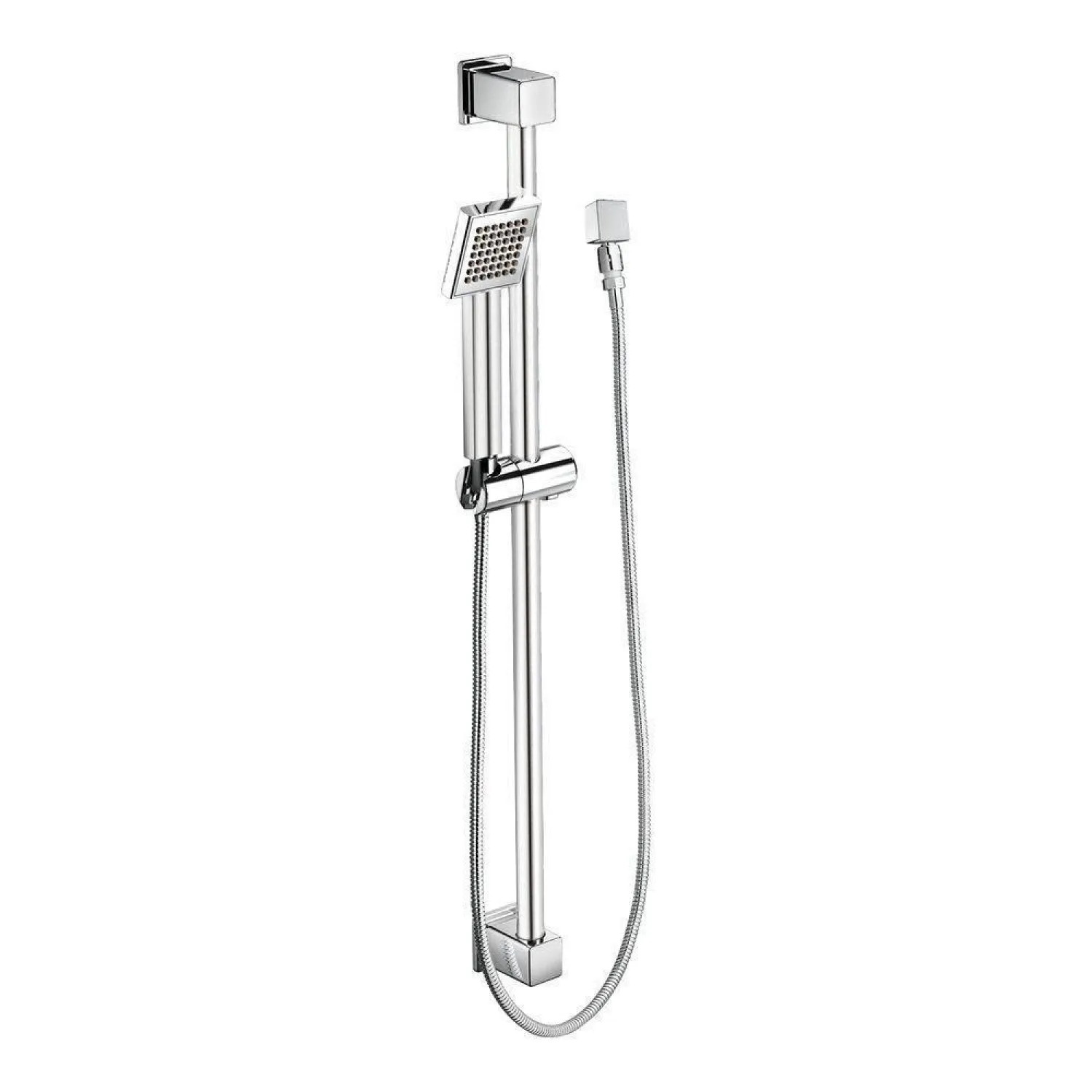 Moen S3879EP Moen 90 Degree 3in Single-Function Hand Shower with 30in Slide Bar, Square, Eco-Performance, 1.75 GPM, WaterSense, Chrome - S3879EP