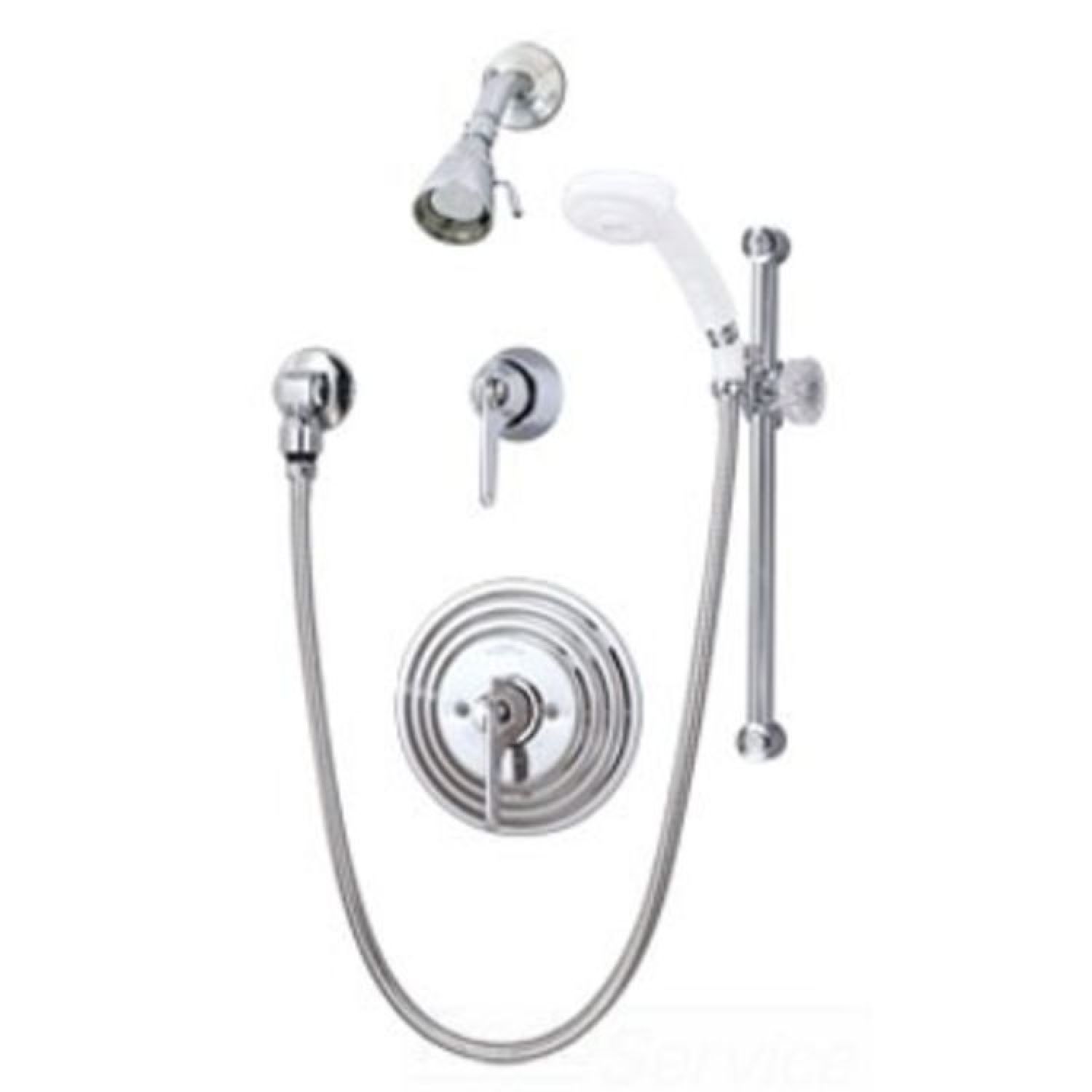 Symmons C-96-500-B30-V-X Symmons Commercial Single-Mode Shower System with Temptrol Pressure-Balancing Valve, 2.0 GPM, Polished Chrome - C-96-500-B30-V-X
