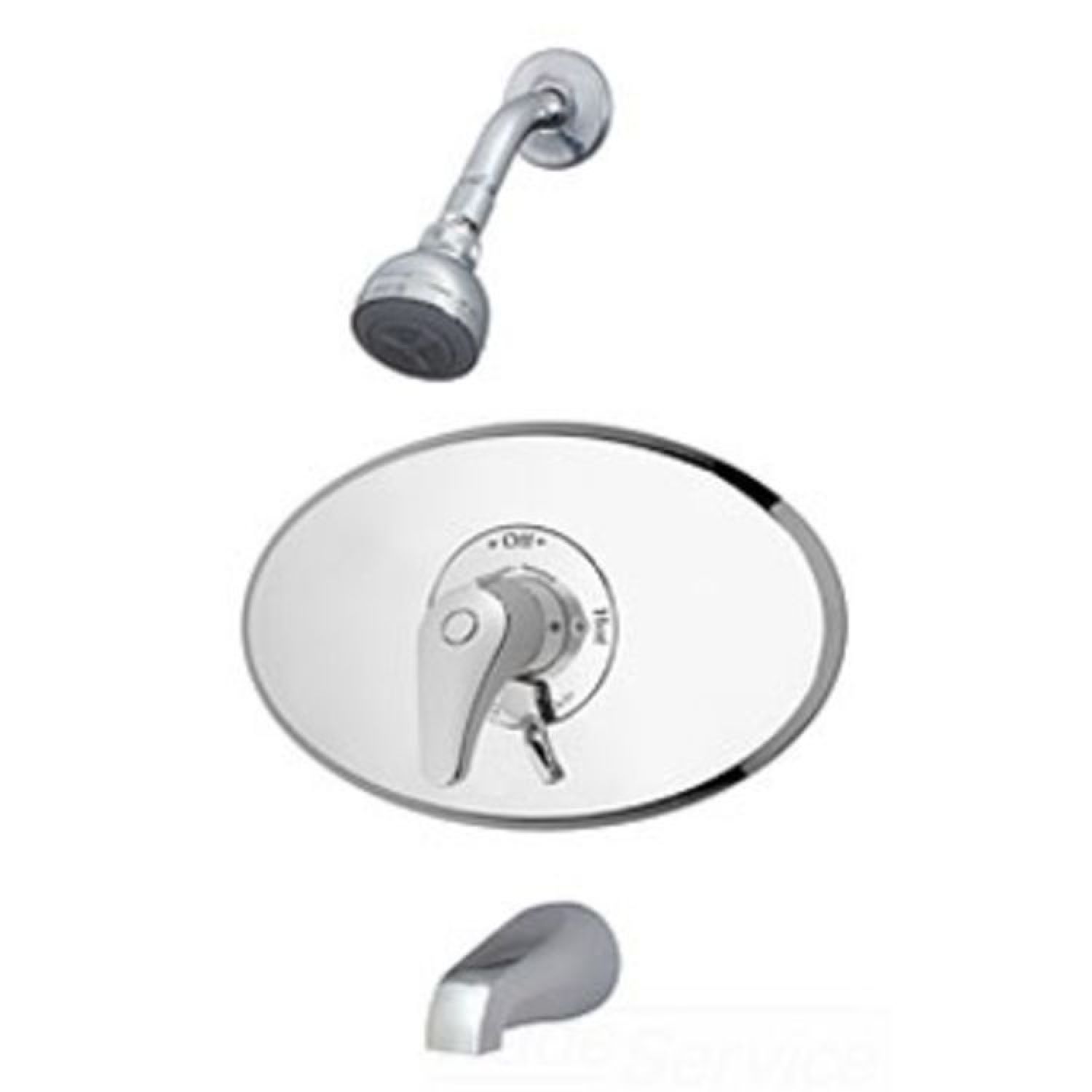 Symmons DS-96-2-LR-OP Symmons Temptrol Tub/Shower Faucet with Clear-Flo Showerhead, Lever Handle, Pressure Balance Valve, 2.5 GPM, Chrome - DS-96-2-LR-OP