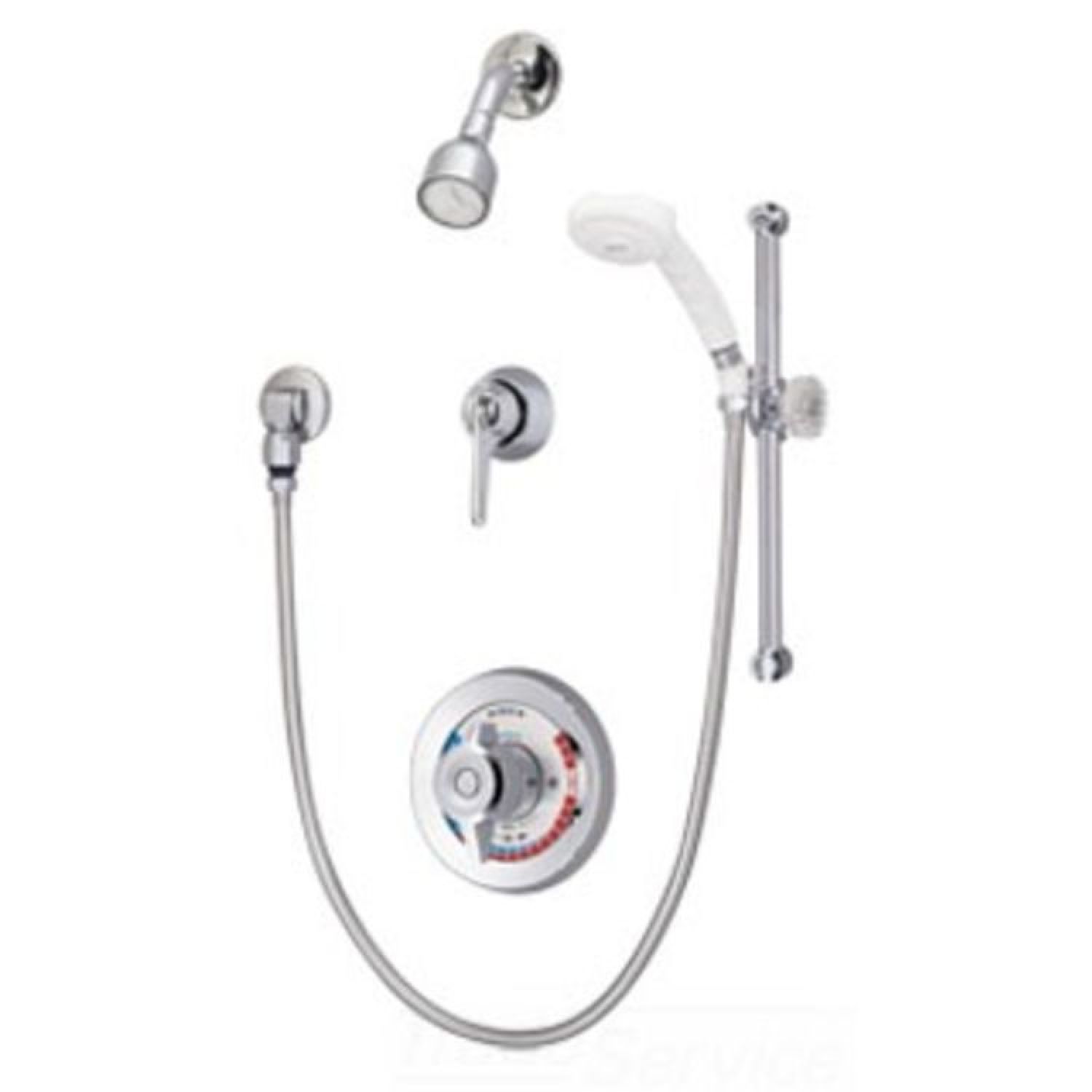 Symmons BP-56-500-B30-V Symmons Shower System with Clear-Flo Shower Head and Temptrol II Pressure-Balancing Mixing Valve, Polished Chrome - BP-56-500-B30-V