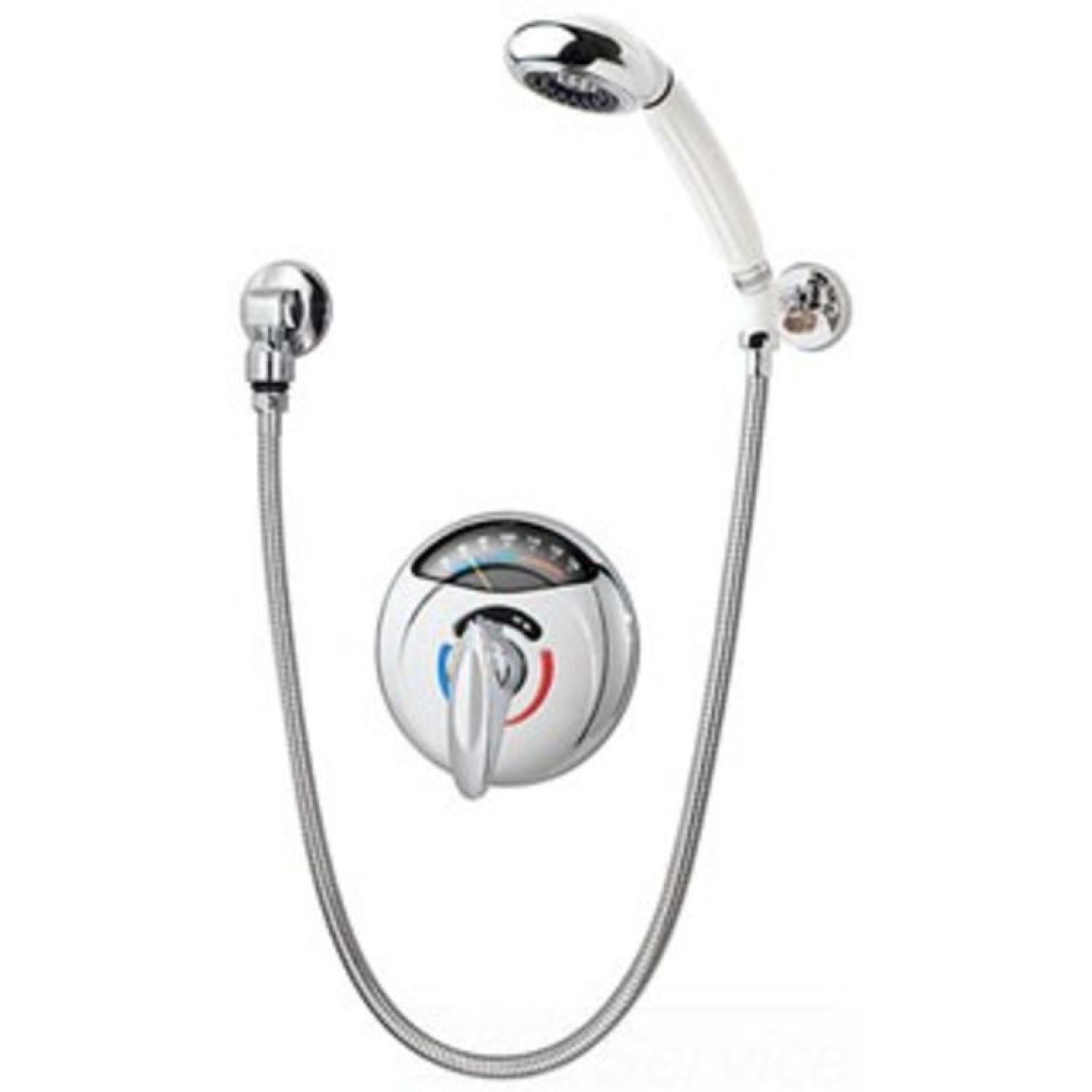 Symmons 1-25VT-FS Symmons Visu-Temp Hand Shower System w/ Valve, Slide Bar, 2 GPM, Polished Chrome - 1-25VT-FS